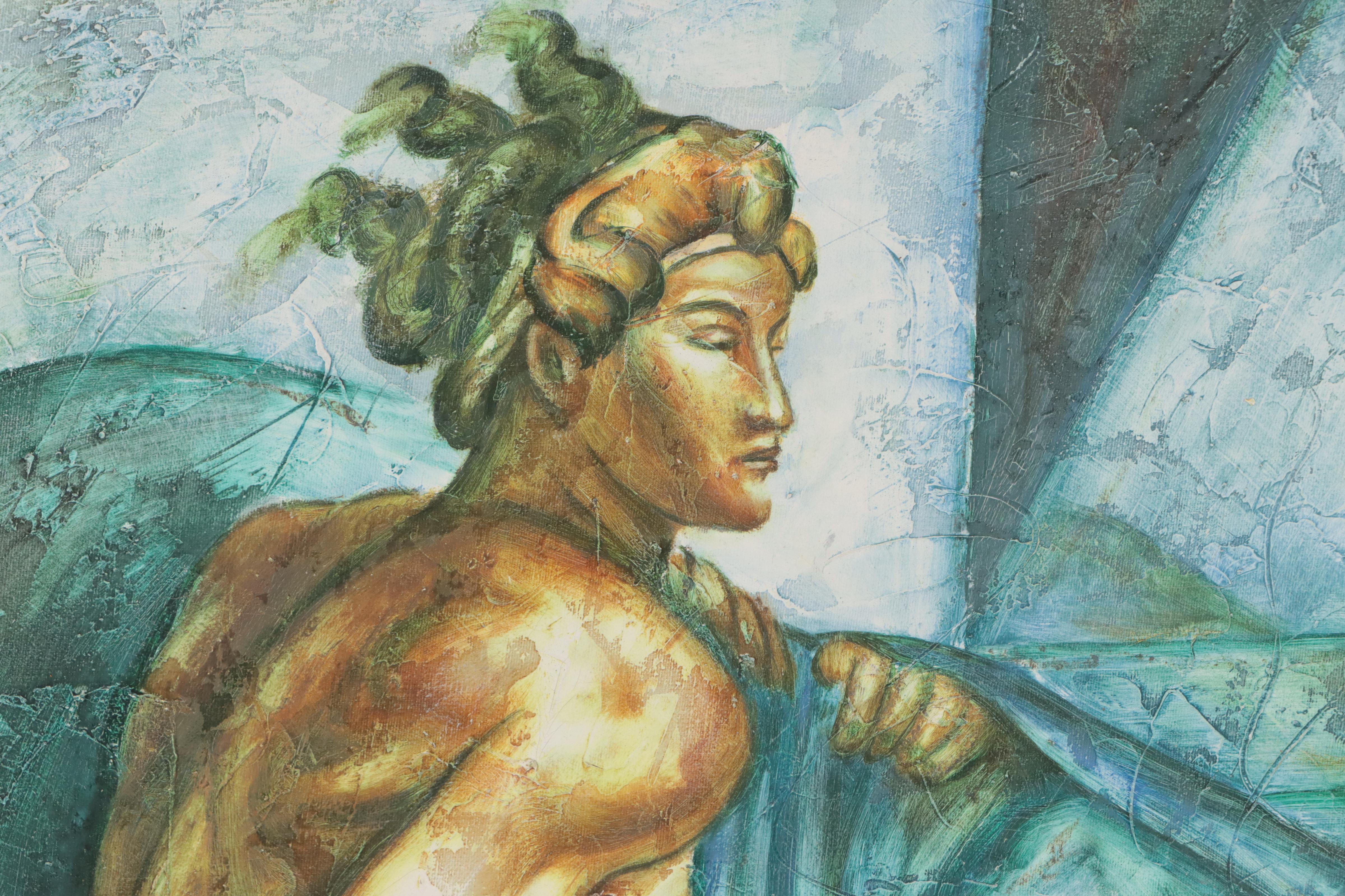 K. James Acrylic Painting of Figure