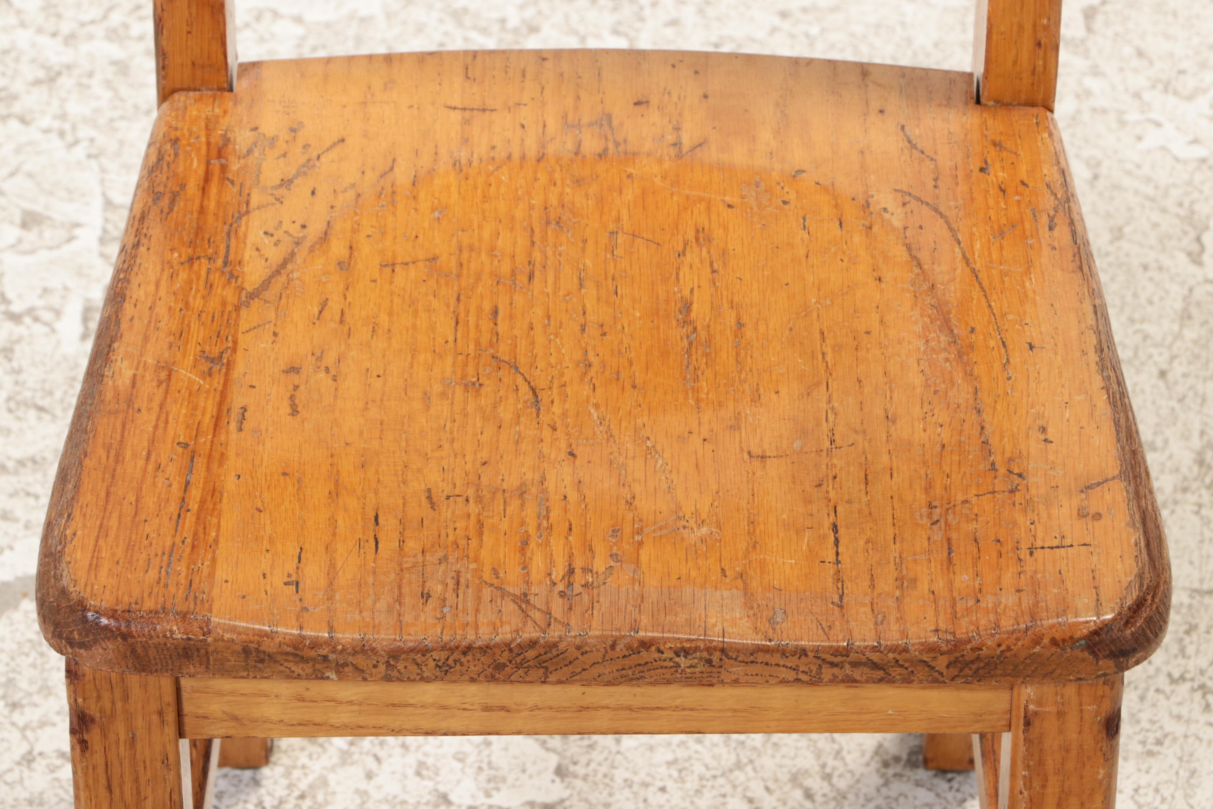 Child's Oak Roll-Top Desk and Chair, Mid-20th Century