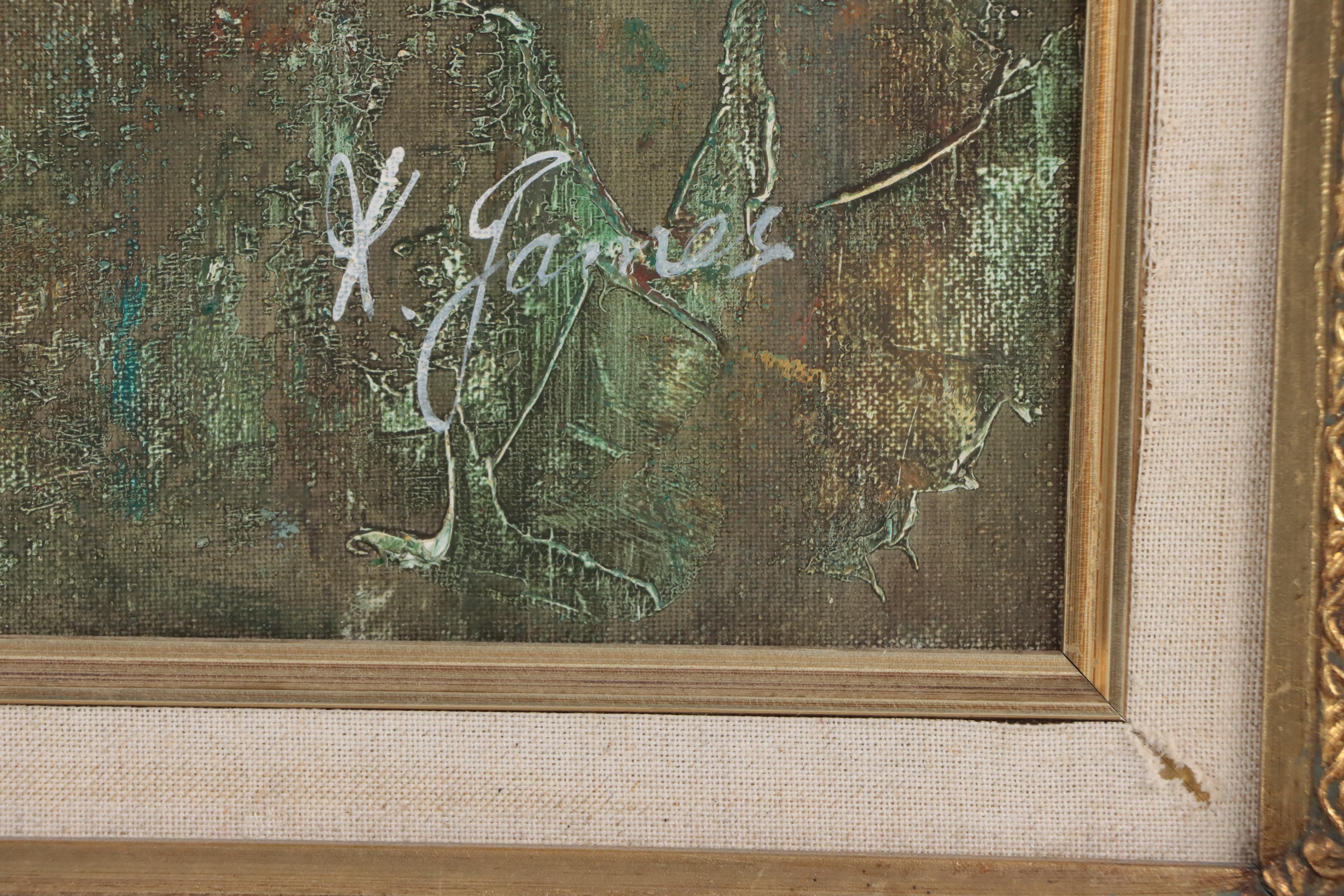 K. James Acrylic Painting of Figure