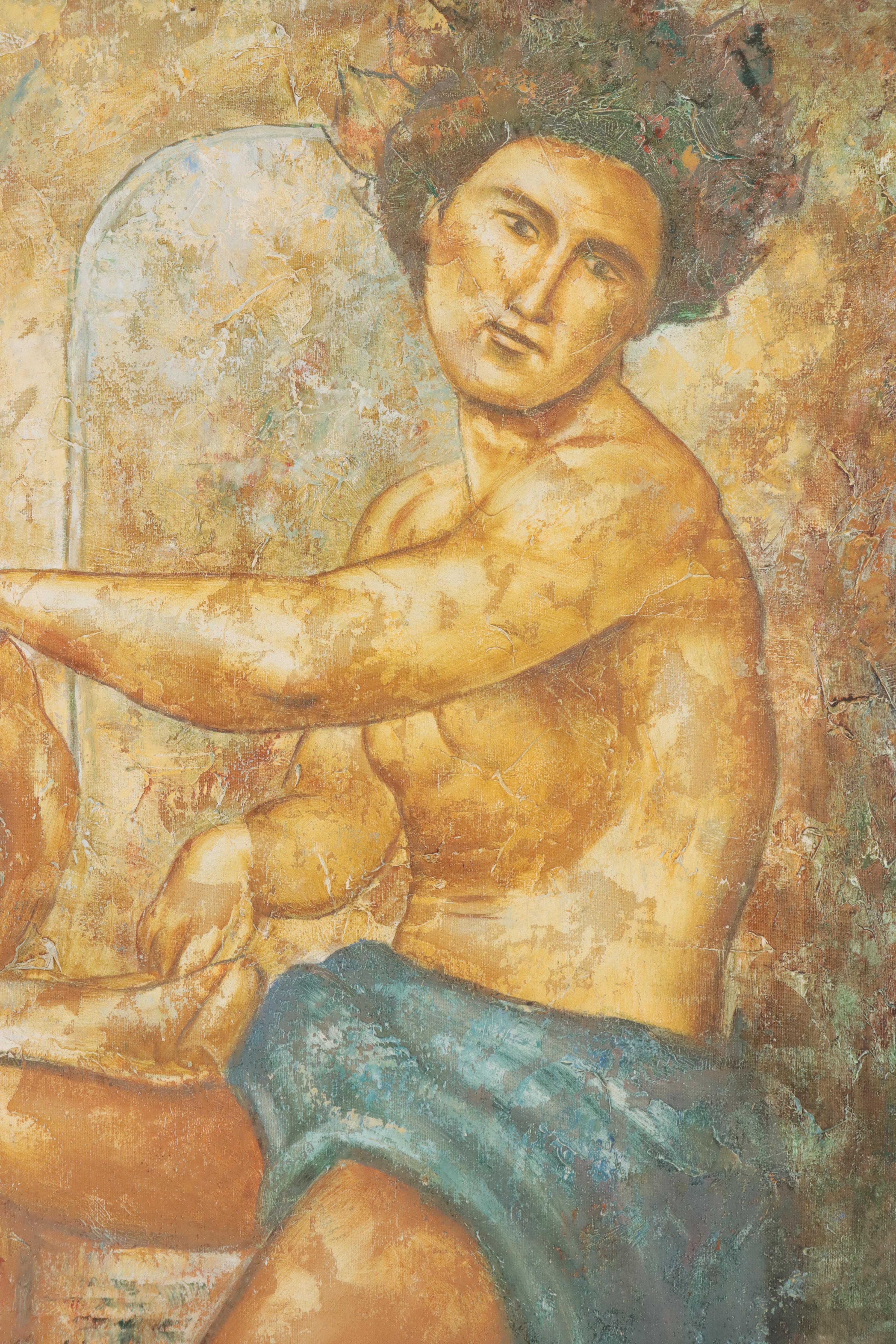 K. James Acrylic Painting of Figure