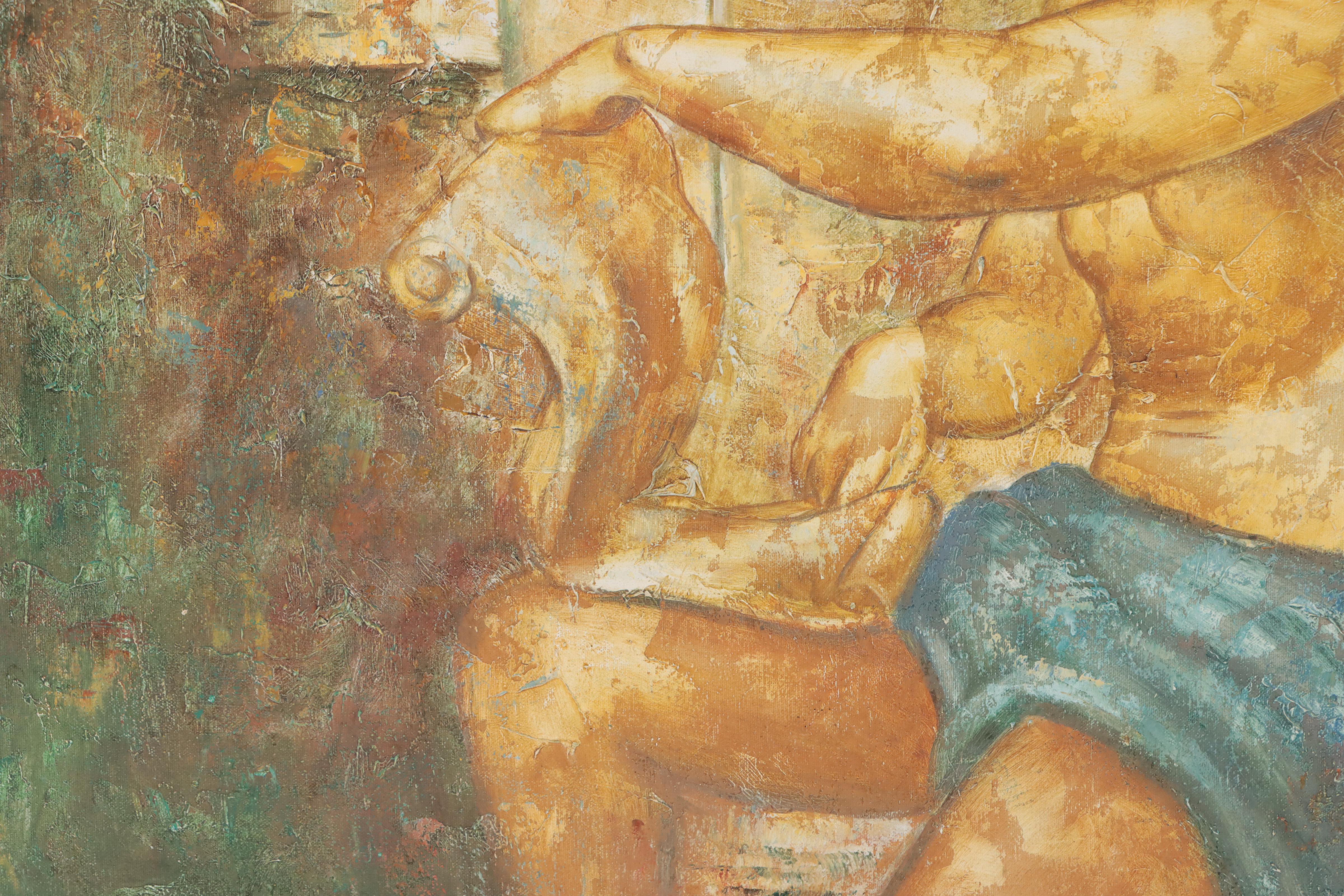 K. James Acrylic Painting of Figure