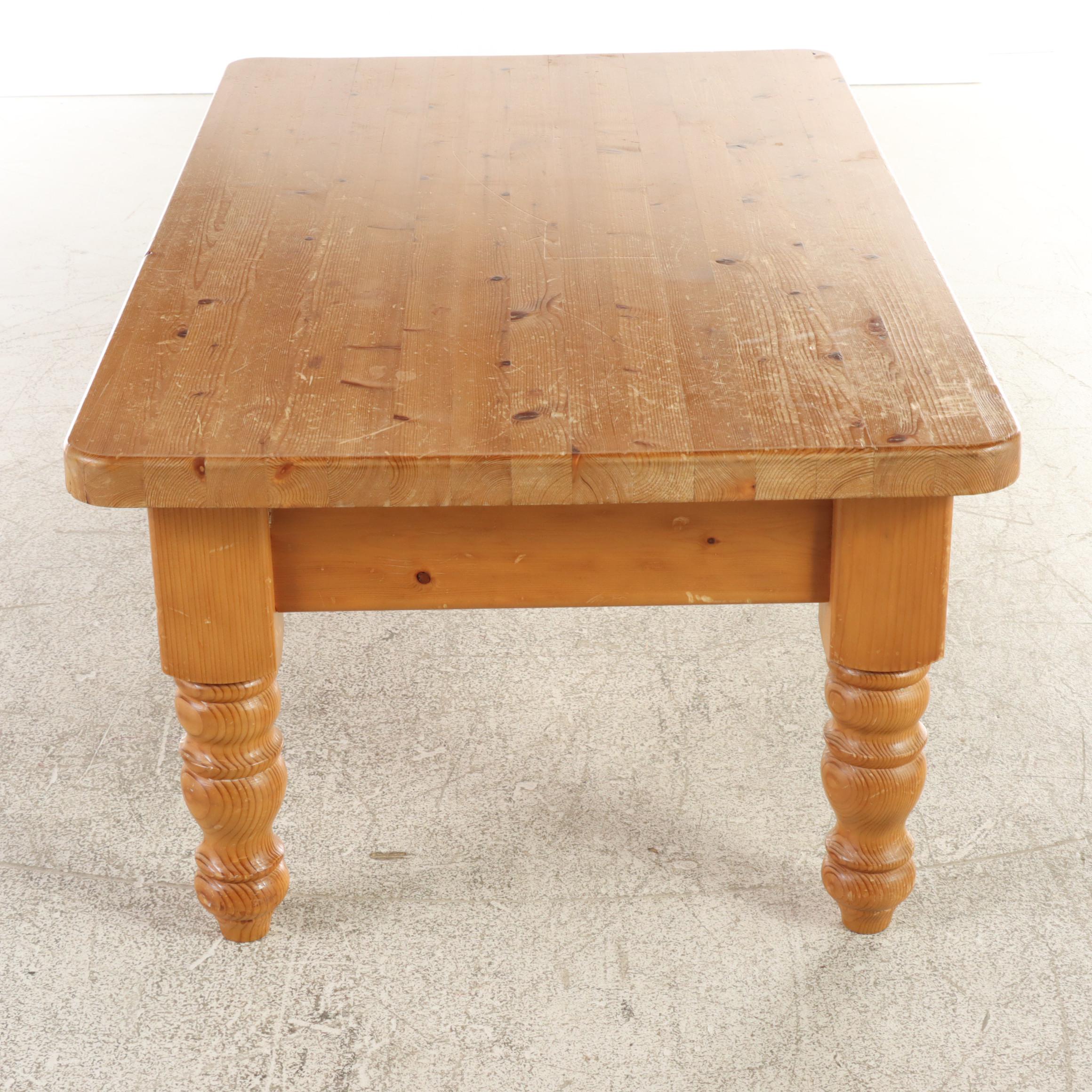 Rustic Pine Two-Drawer Coffee Table, Late 20th Century