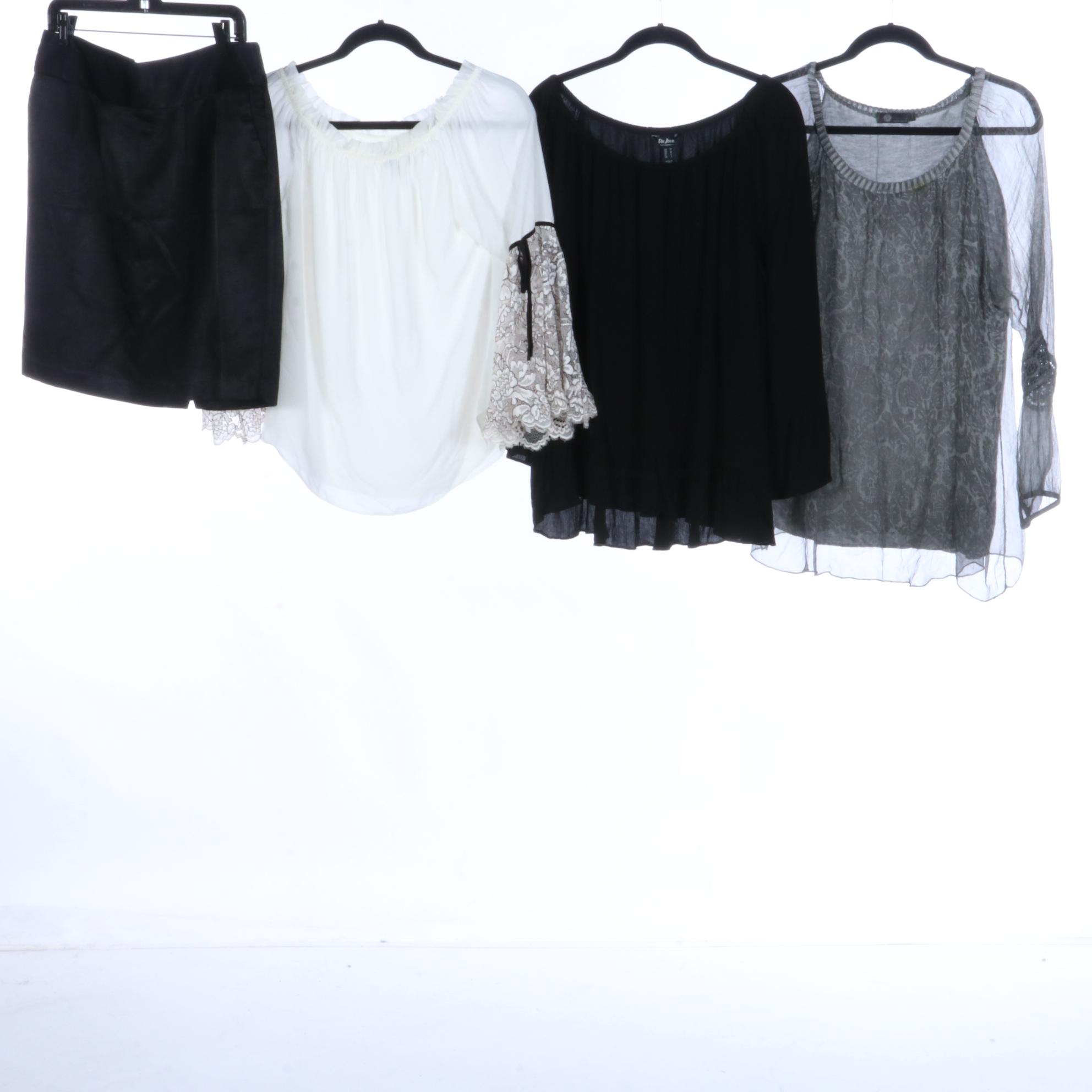 M.M. Lafleur Blouse, Aum -Couture Sheer Jacket, Calvin Klein Wrap, and More