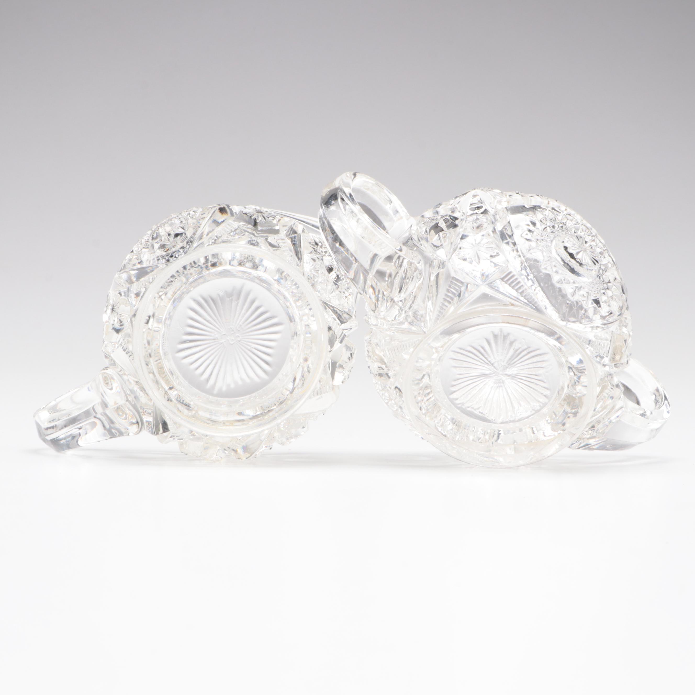 Blue Moon and Star Candy Dish with Other Glassware, 20th Century