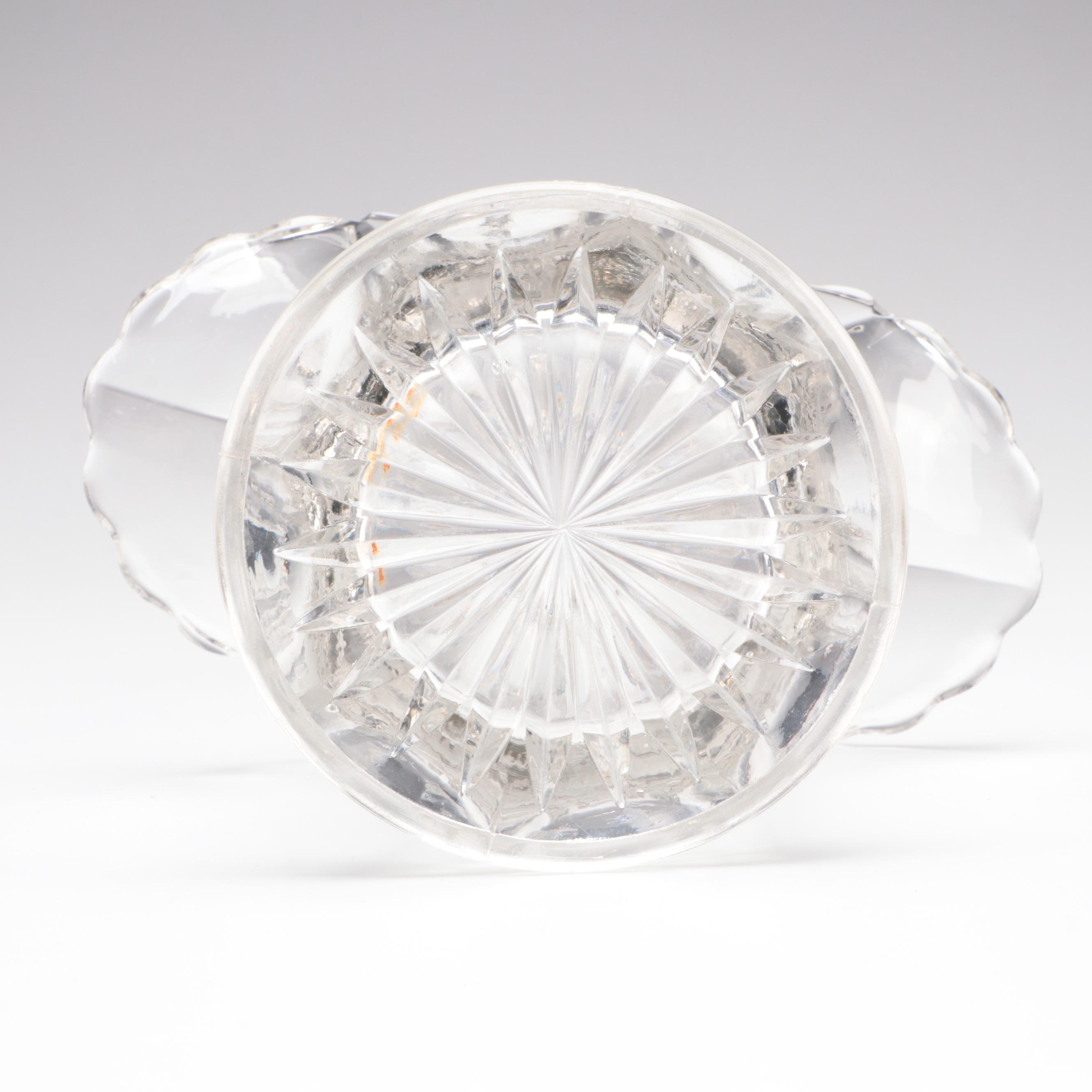 Blue Moon and Star Candy Dish with Other Glassware, 20th Century