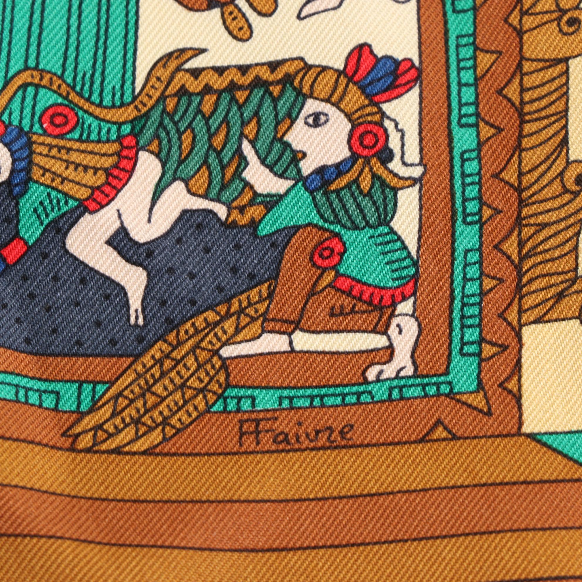 Hermès "Astres et Soleils" Scarf 90 in Silk Twill