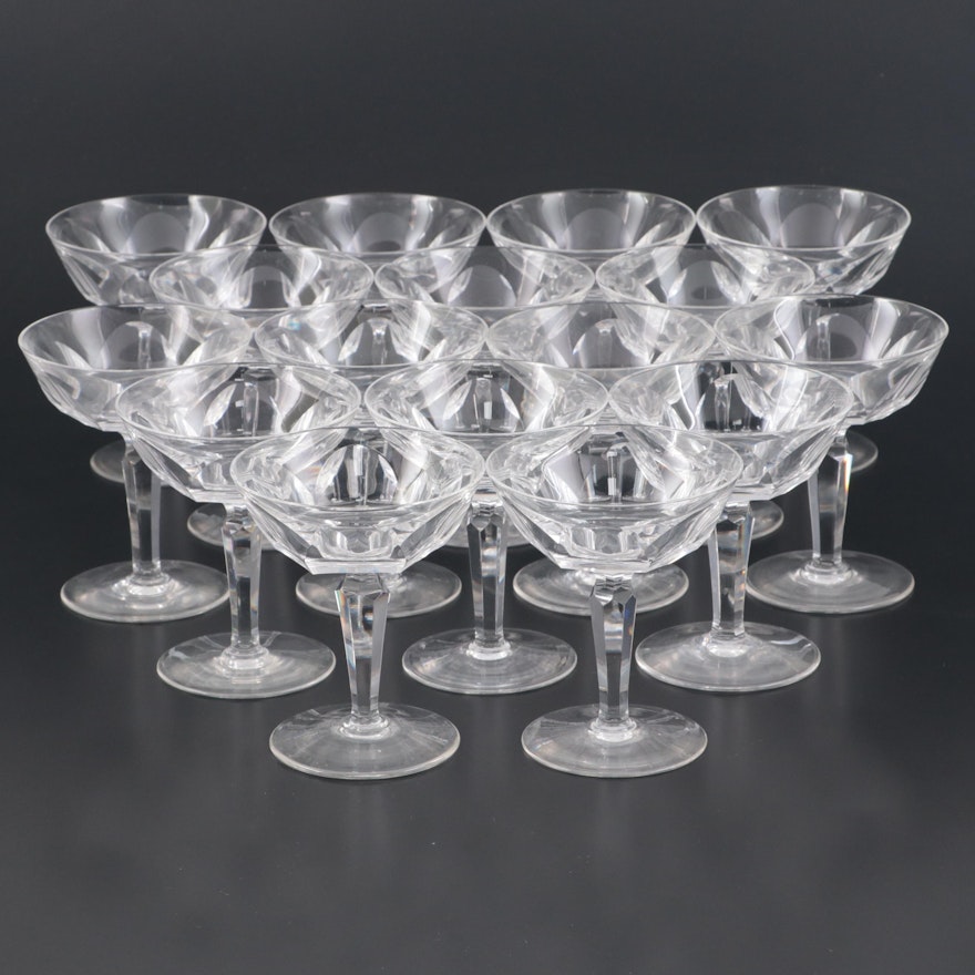 Waterford Crystal "Sheila" Champagne Coupes, Mid to Late 20th Century