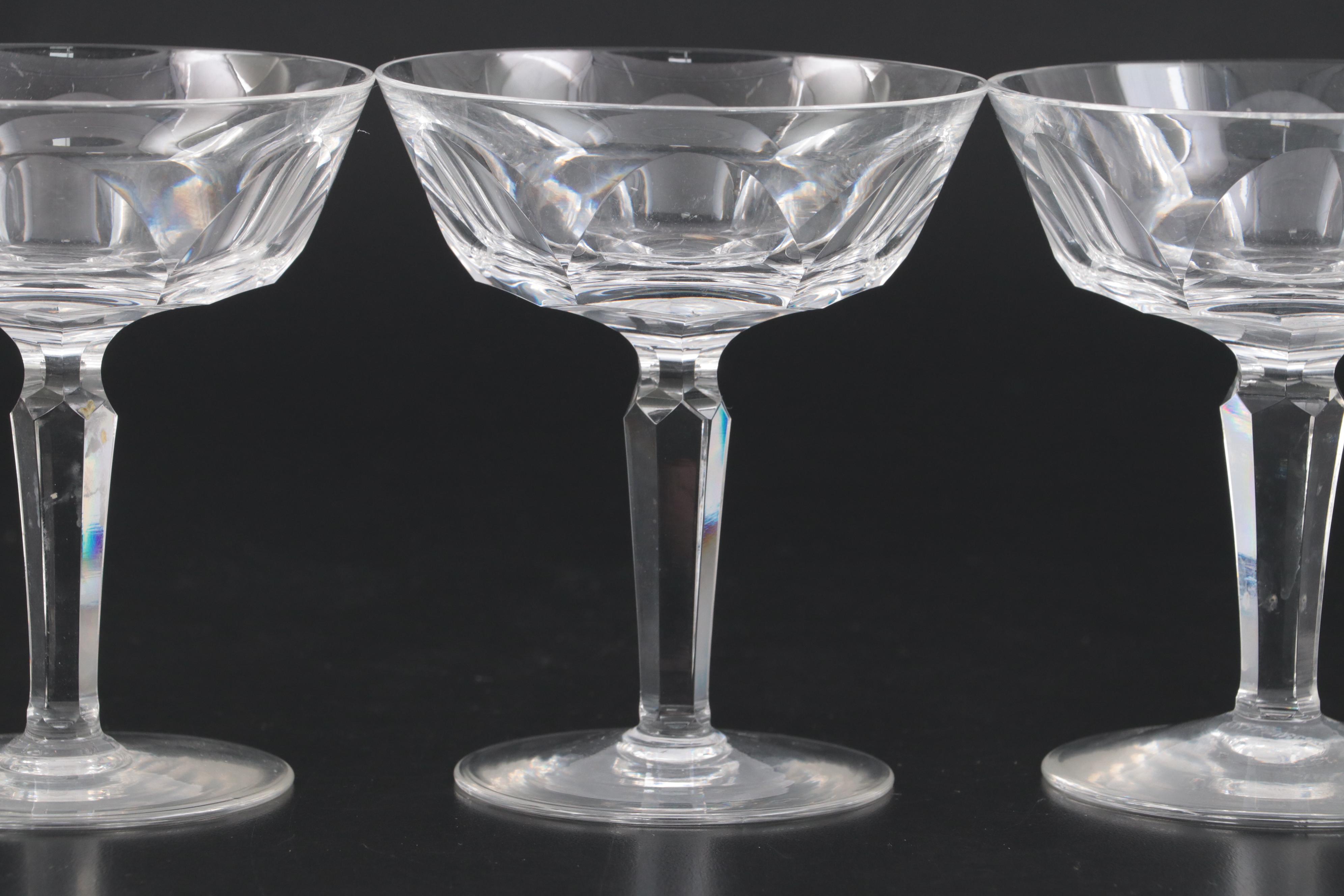 Waterford Crystal "Sheila" Champagne Coupes, Mid to Late 20th Century
