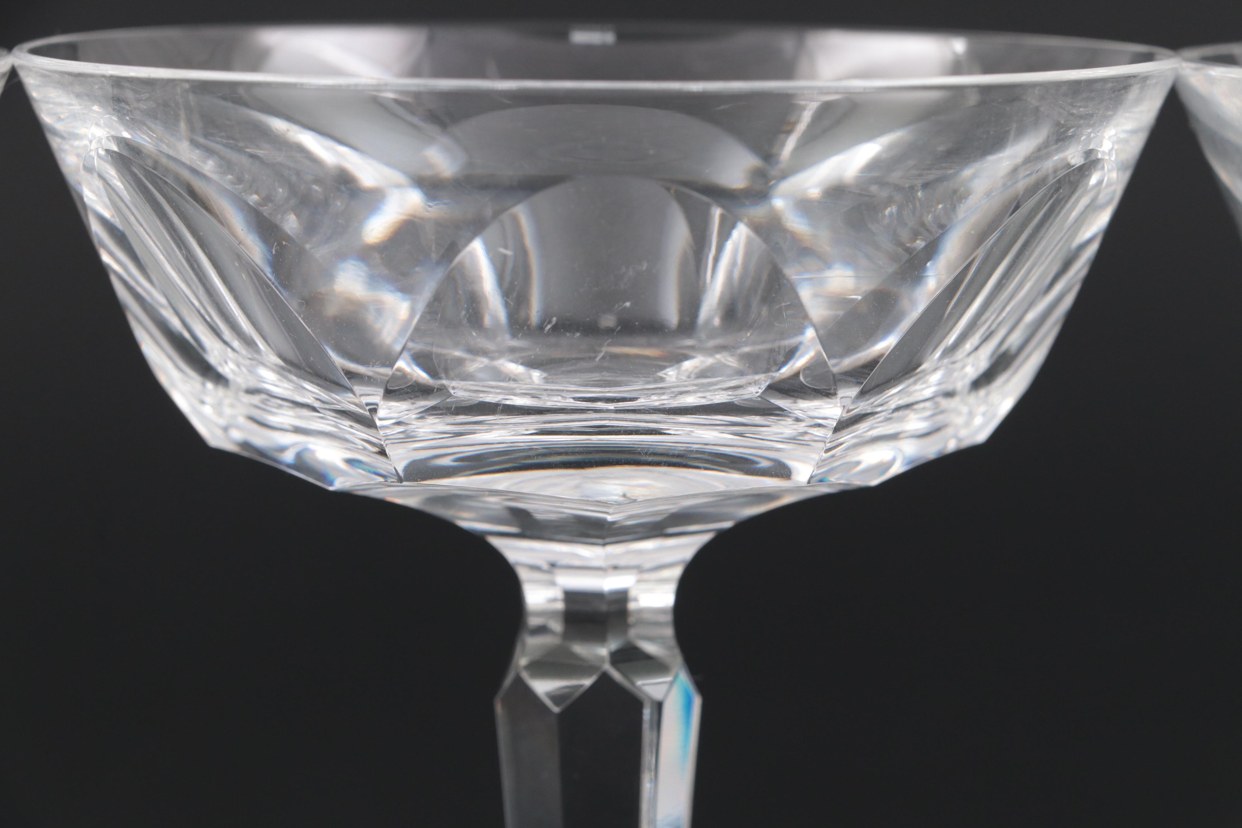 Waterford Crystal "Sheila" Champagne Coupes, Mid to Late 20th Century