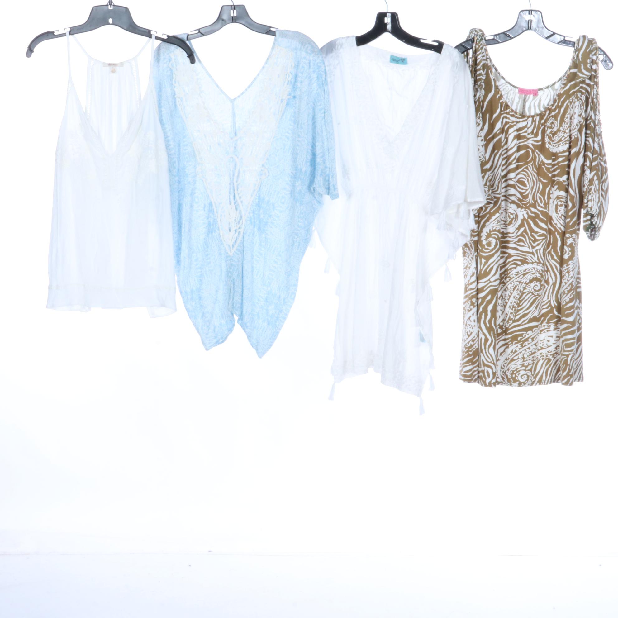 Lightweight Dresses, Rayon Tops, Embroidered Cotton Kaftan, and Linen Pants