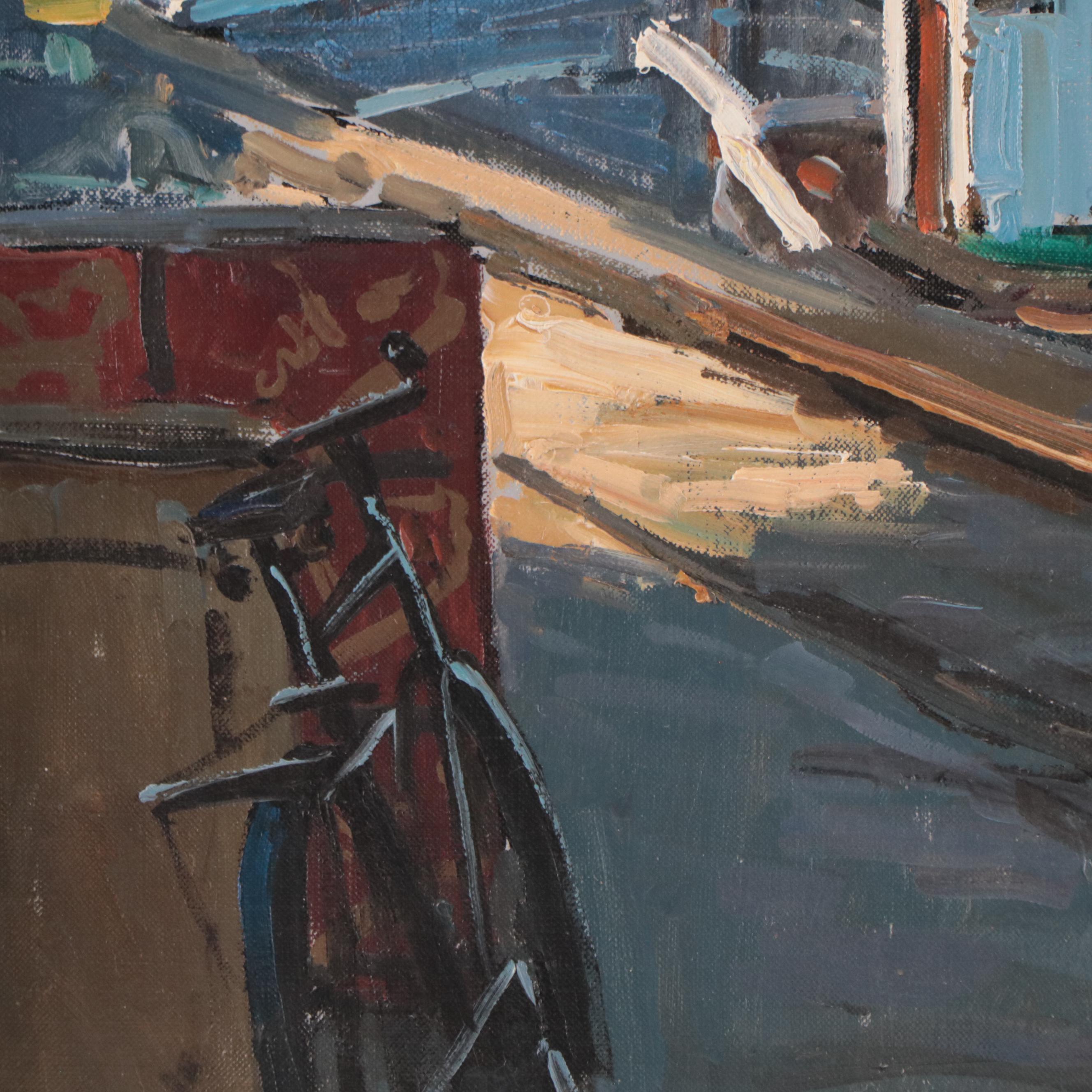 Theodor Nygaard Copenhagen Canal Scene Oil Painting