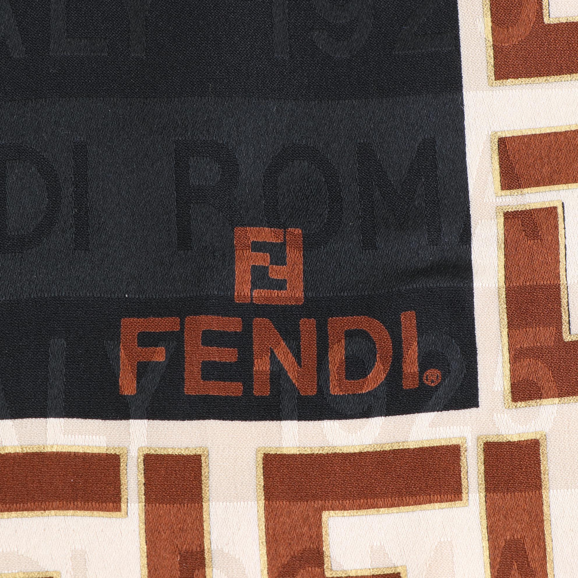 Fendi FF Logo Scarf 90 in Silk Jacquard