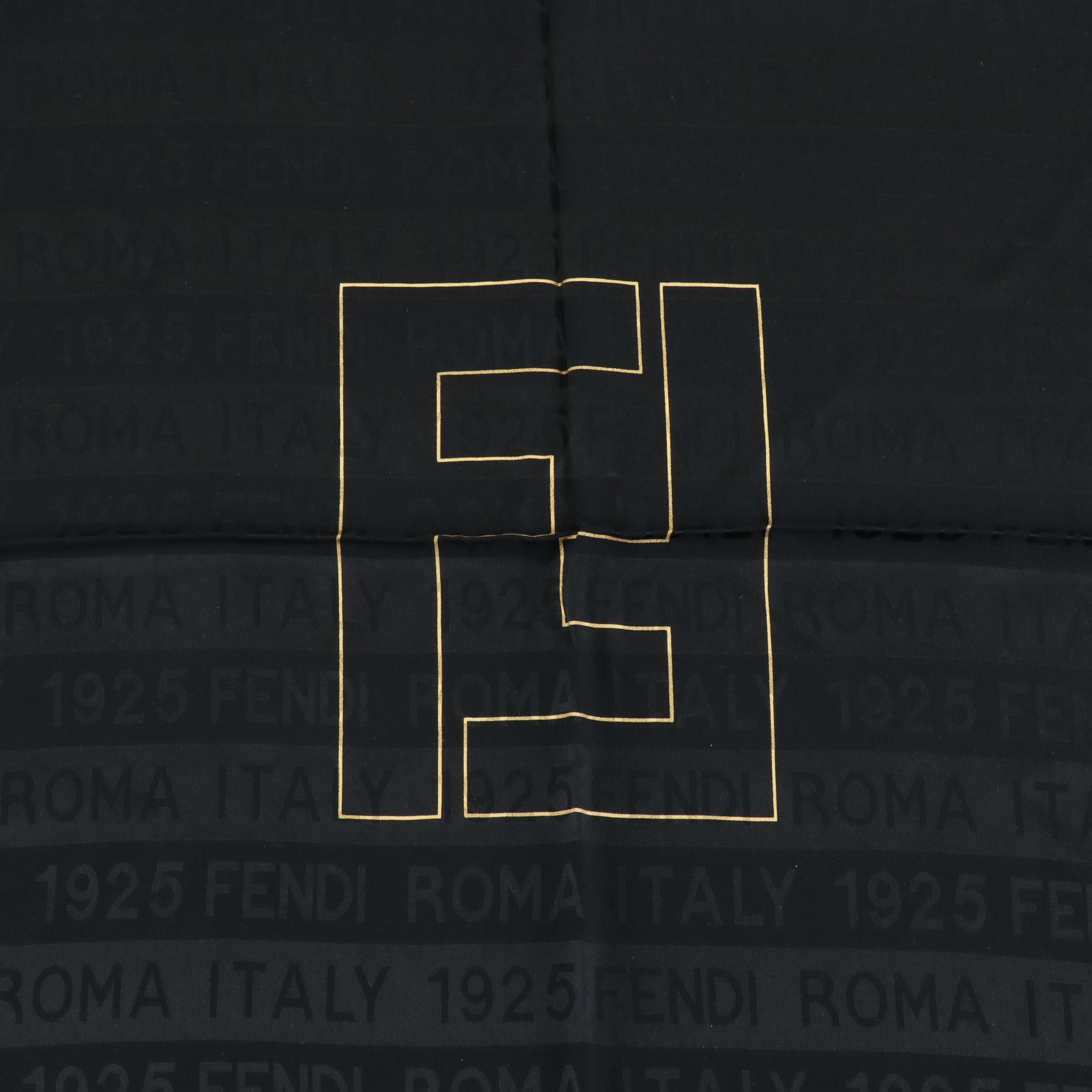 Fendi FF Logo Scarf 90 in Silk Jacquard