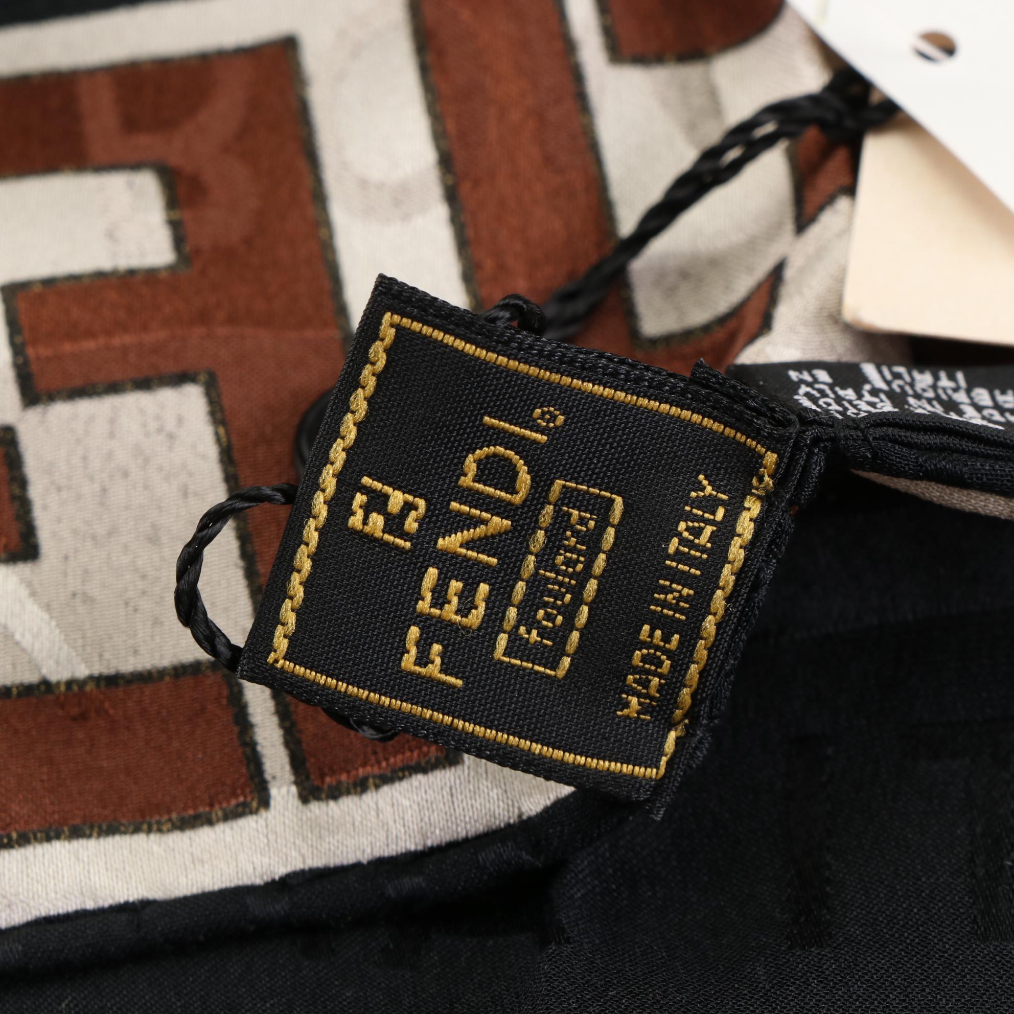Fendi FF Logo Scarf 90 in Silk Jacquard