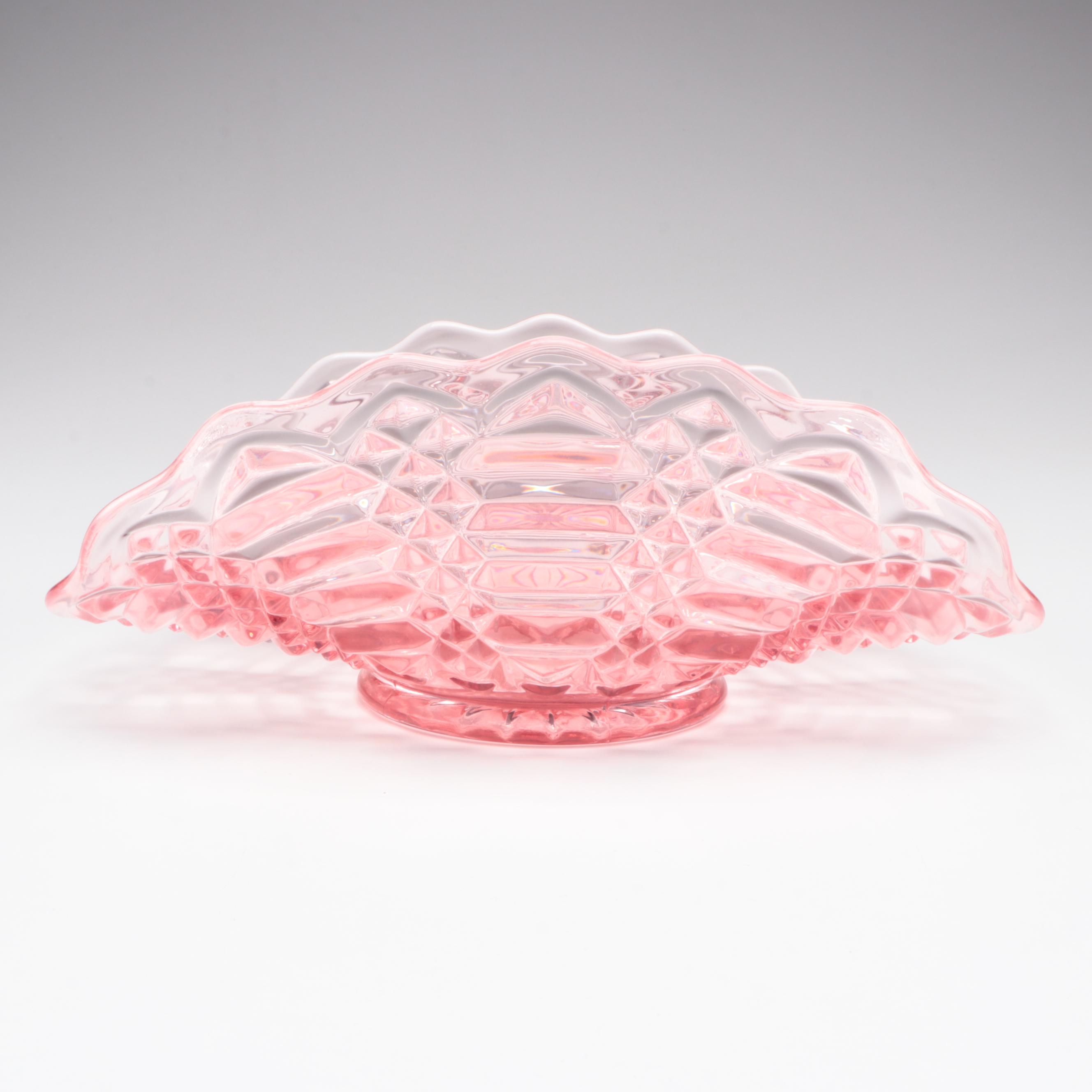 Silver Crest Cased Glass Bowl and Compote and Other Tableware