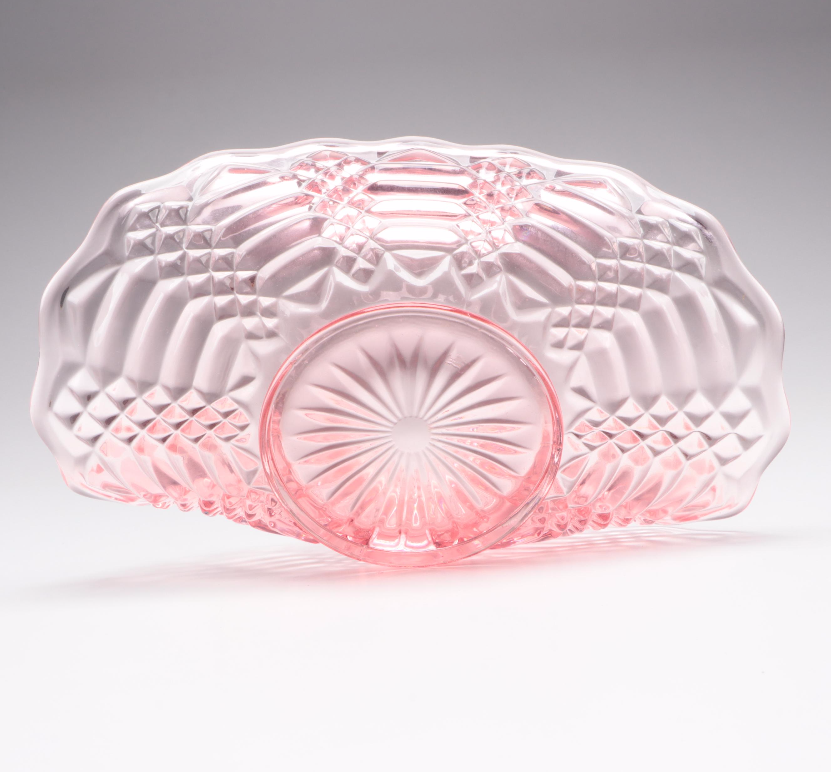 Silver Crest Cased Glass Bowl and Compote and Other Tableware