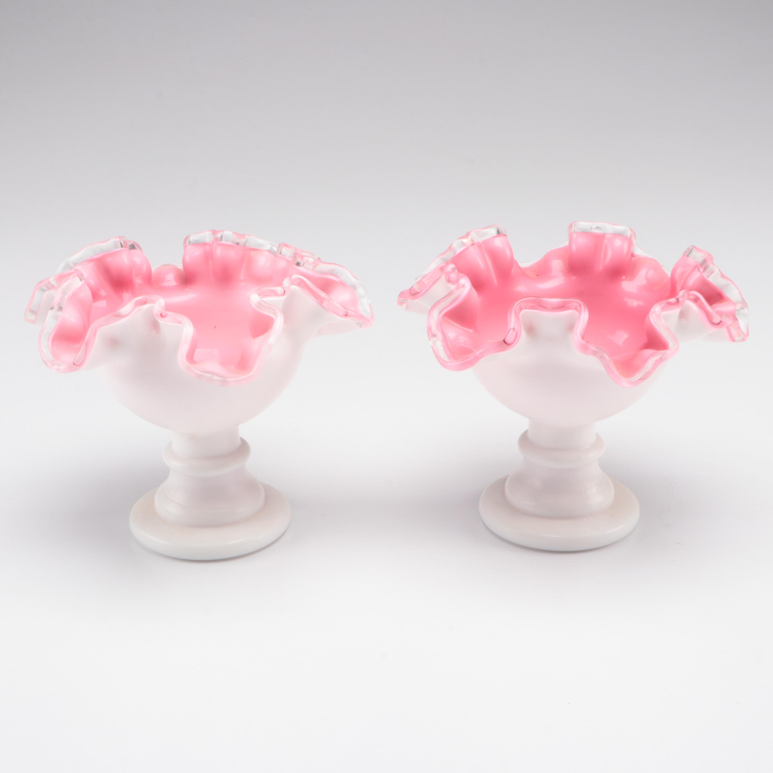 Silver Crest Cased Glass Bowl and Compote and Other Tableware