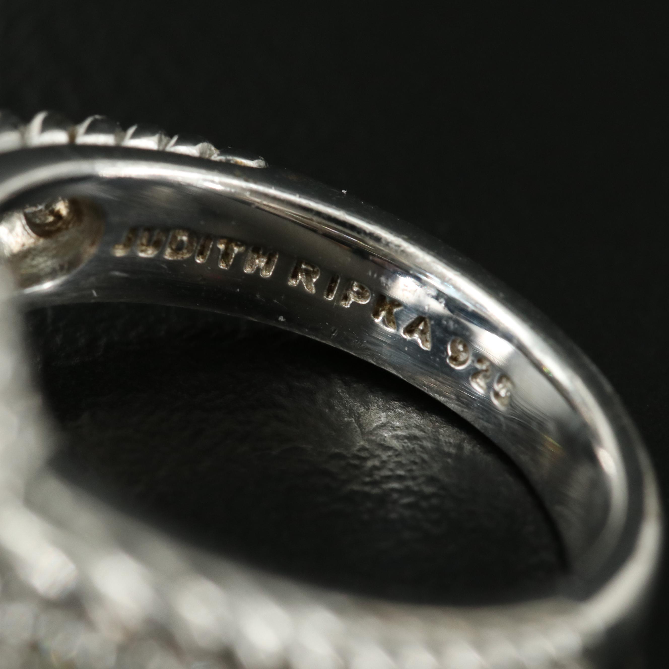 Judith Ripka Sterling Topaz and Cubic Zirconia Ring