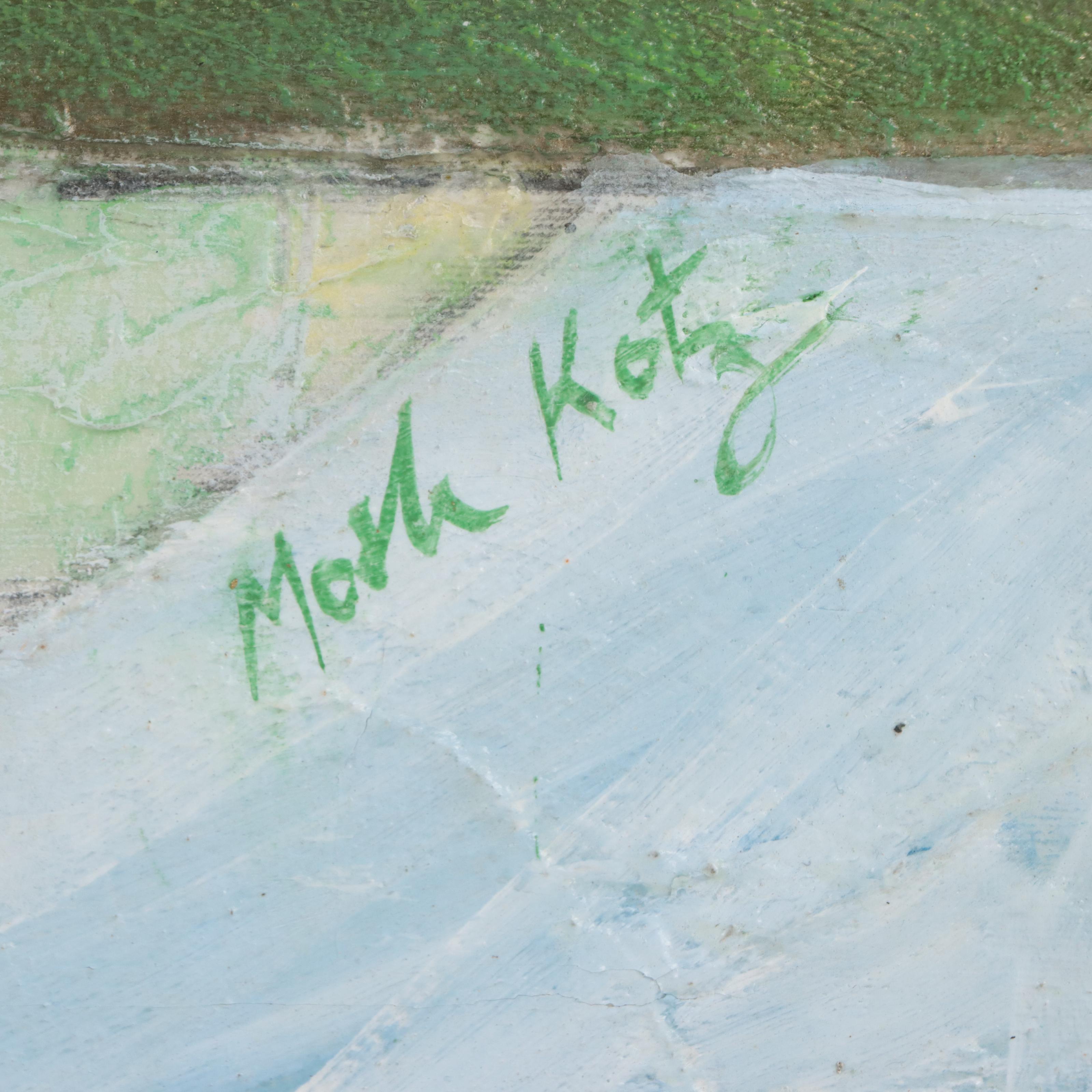 Modenist Mixed Media Painting of Reclining Figures