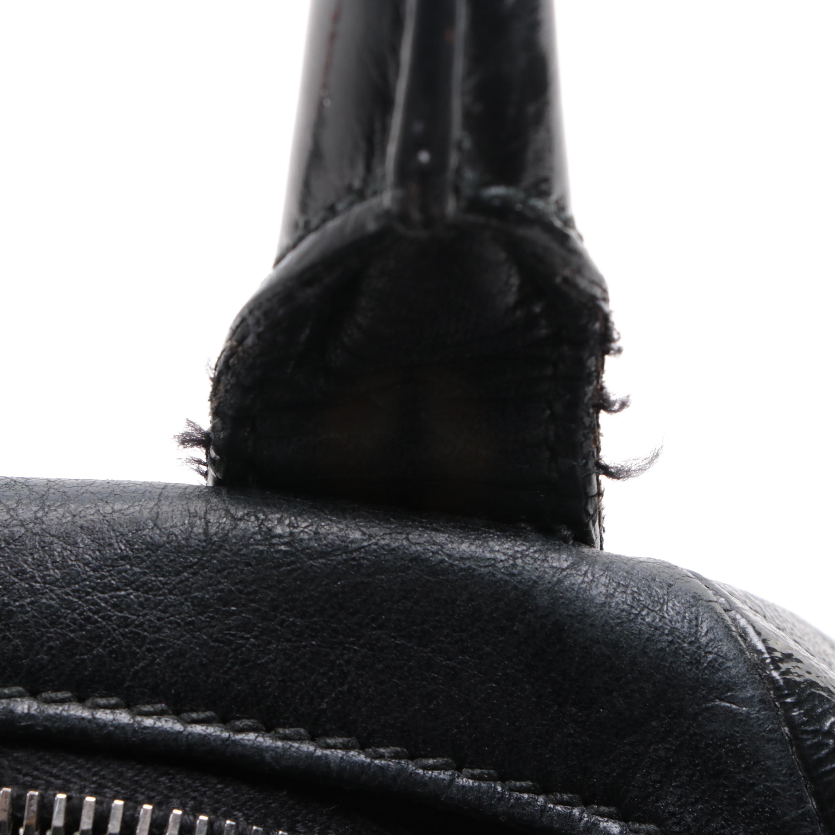 Yves Saint Laurent Easy Y Tote Bag in Black Textured and Patent Leather