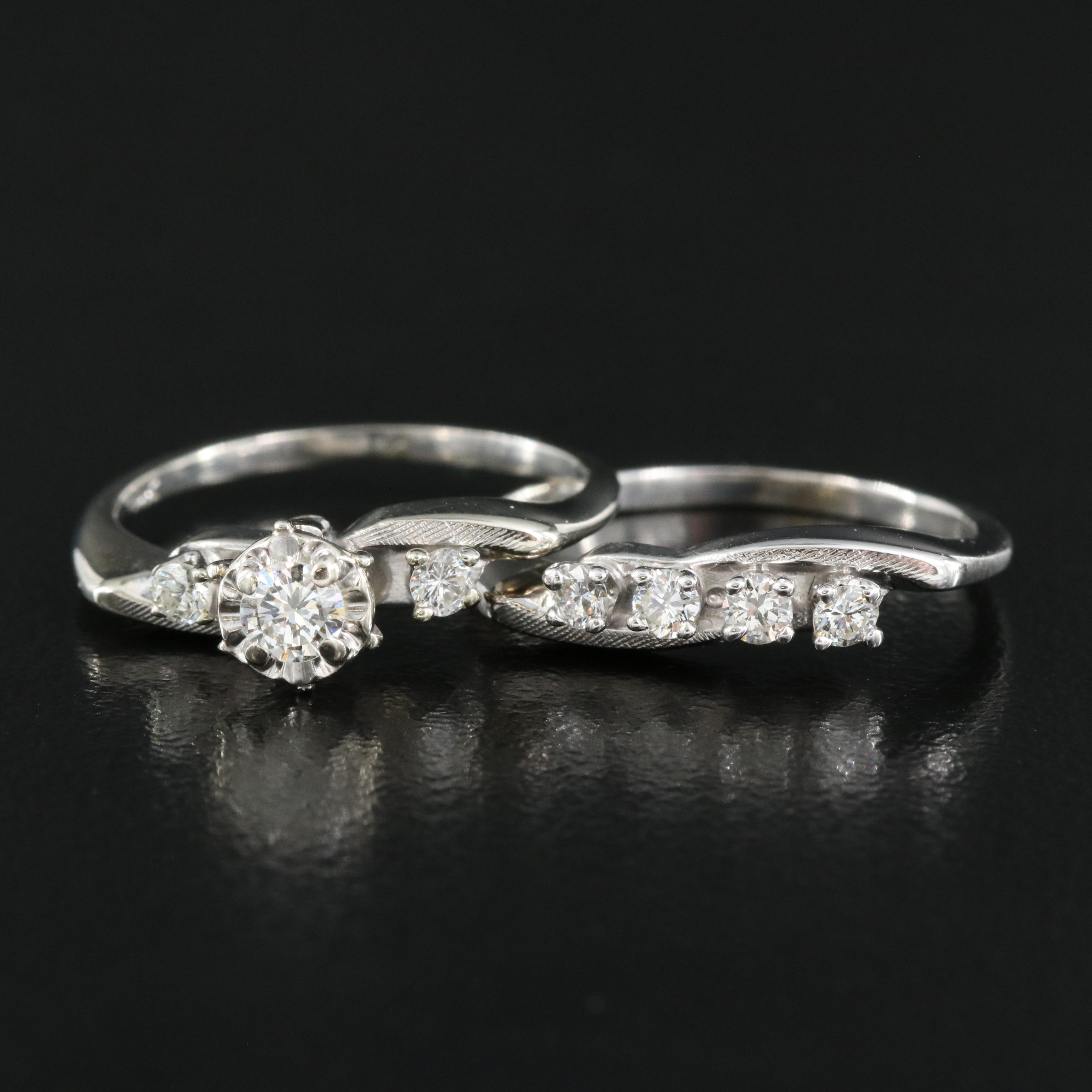 14K 0.41 CTW Diamond Ring and Band Set