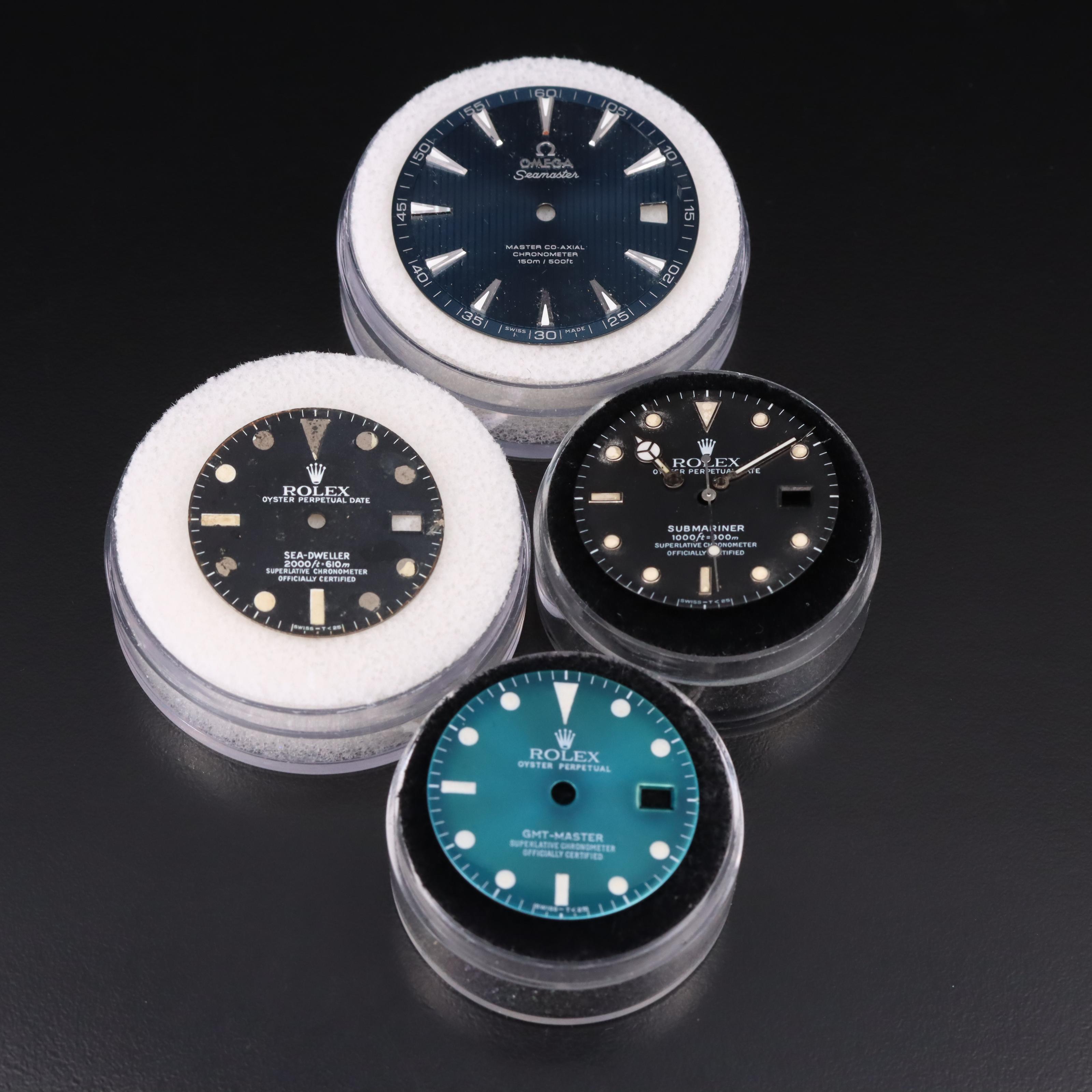 Rolex and Omega Watch Dials