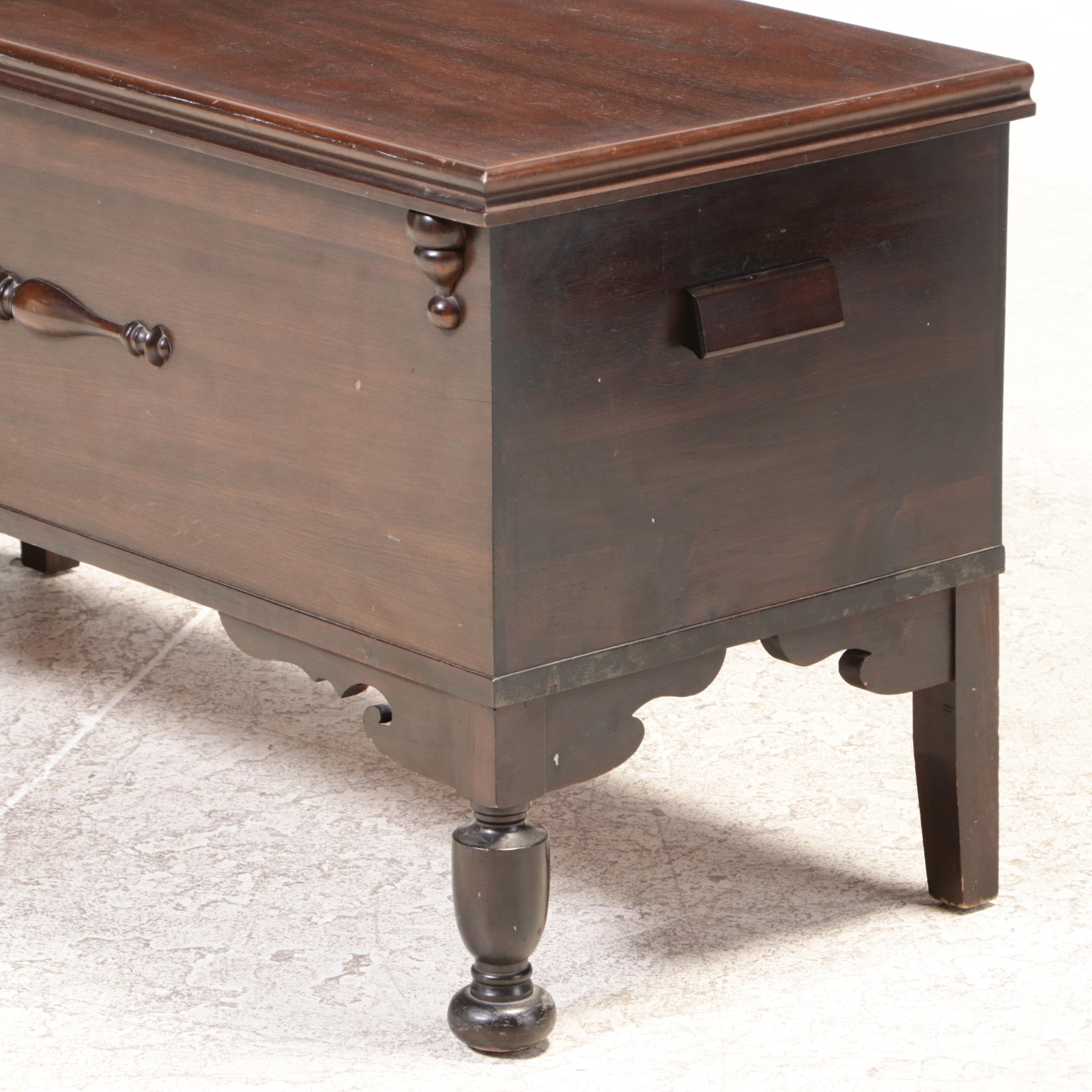 Continental Desk Jacobean Revival Walnut and Cedar Trunk