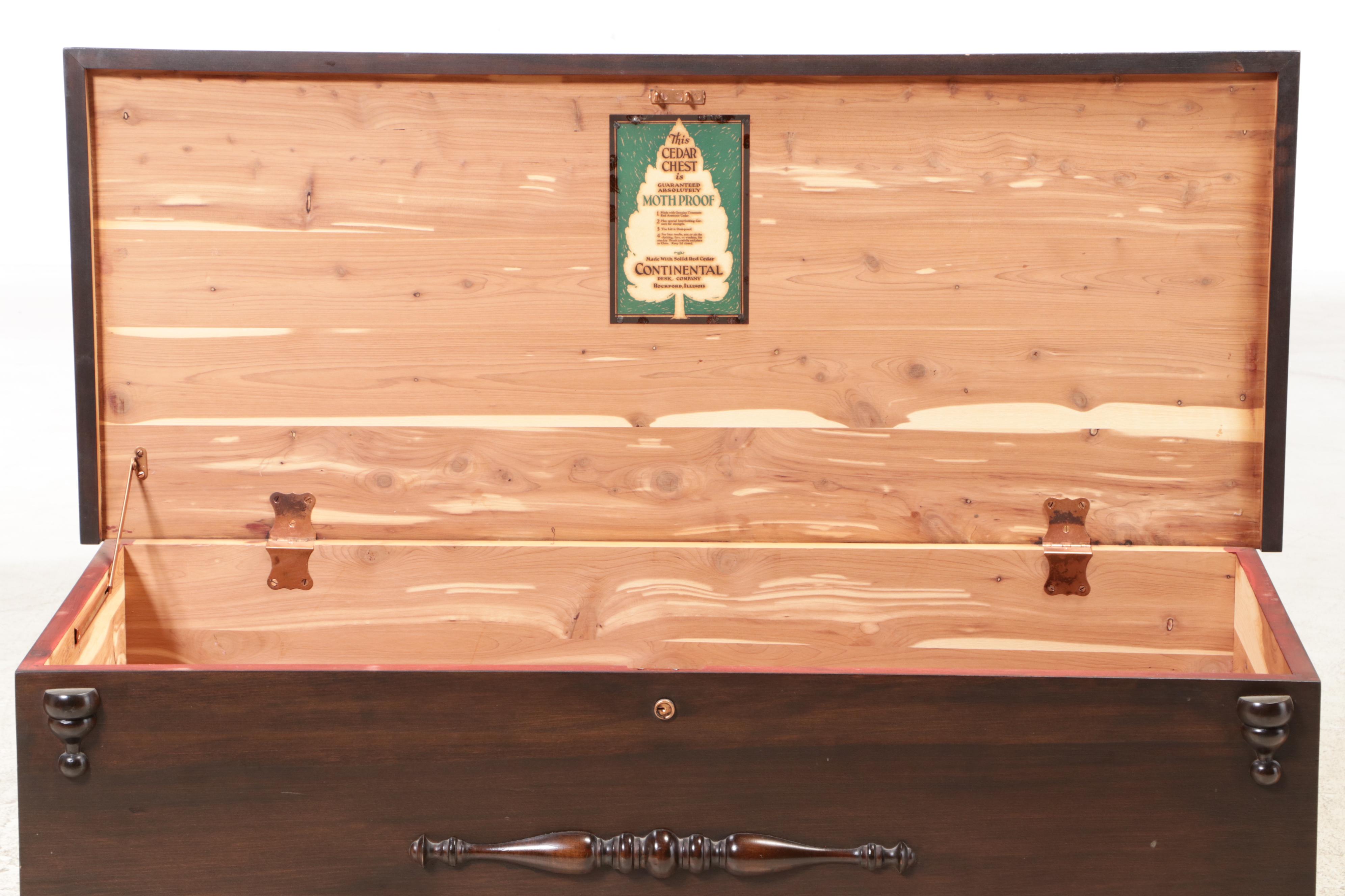 Continental Desk Jacobean Revival Walnut and Cedar Trunk