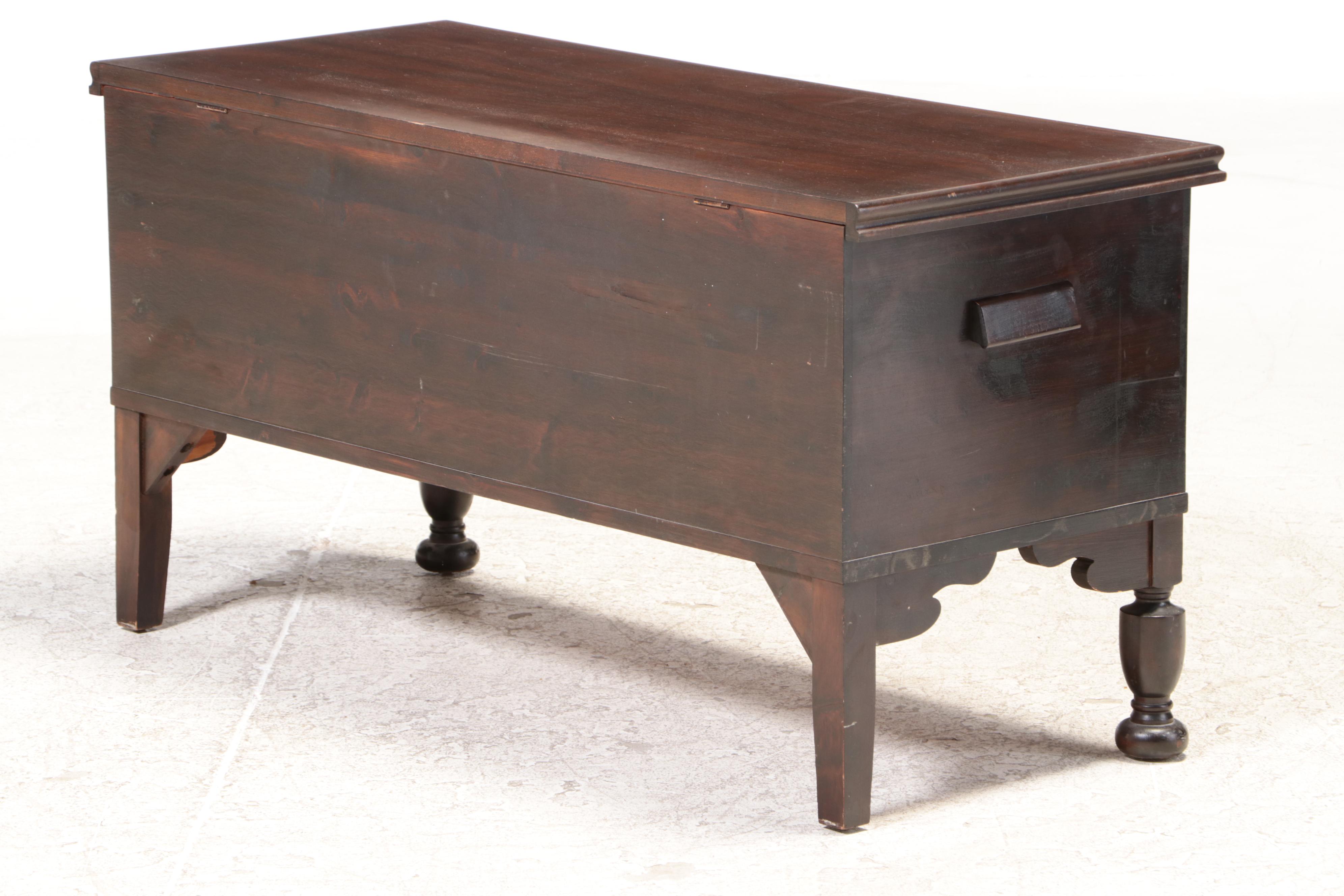 Continental Desk Jacobean Revival Walnut and Cedar Trunk