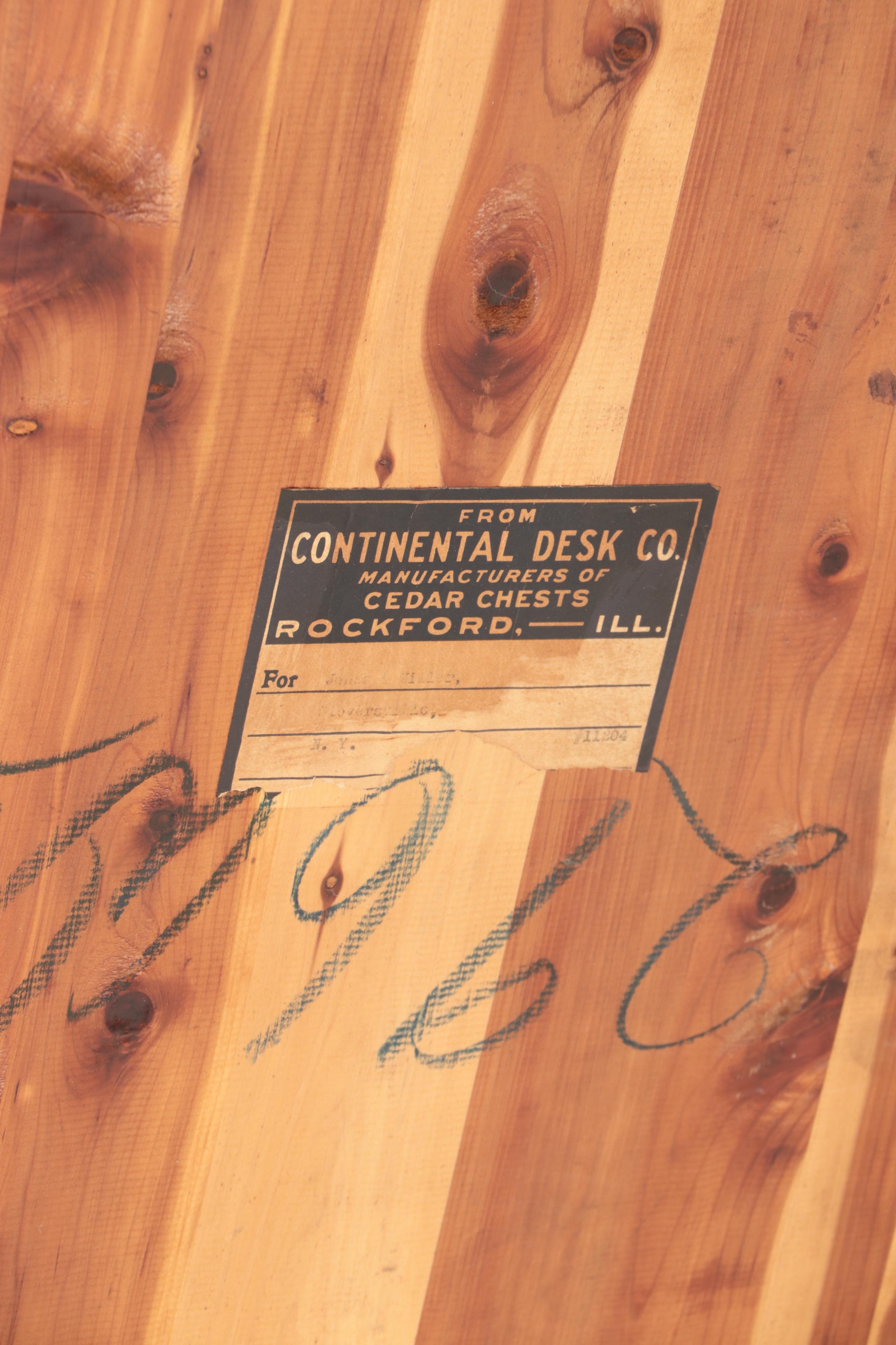 Continental Desk Jacobean Revival Walnut and Cedar Trunk