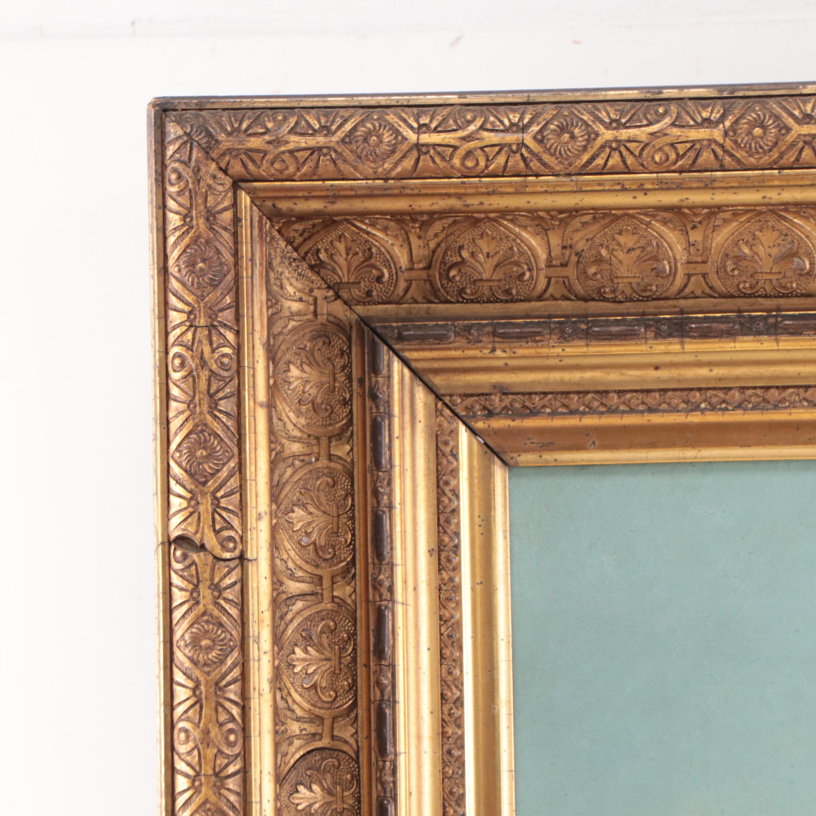 Hudson River School Oil Painting of Pastoral Landscape With Cattle Drinking