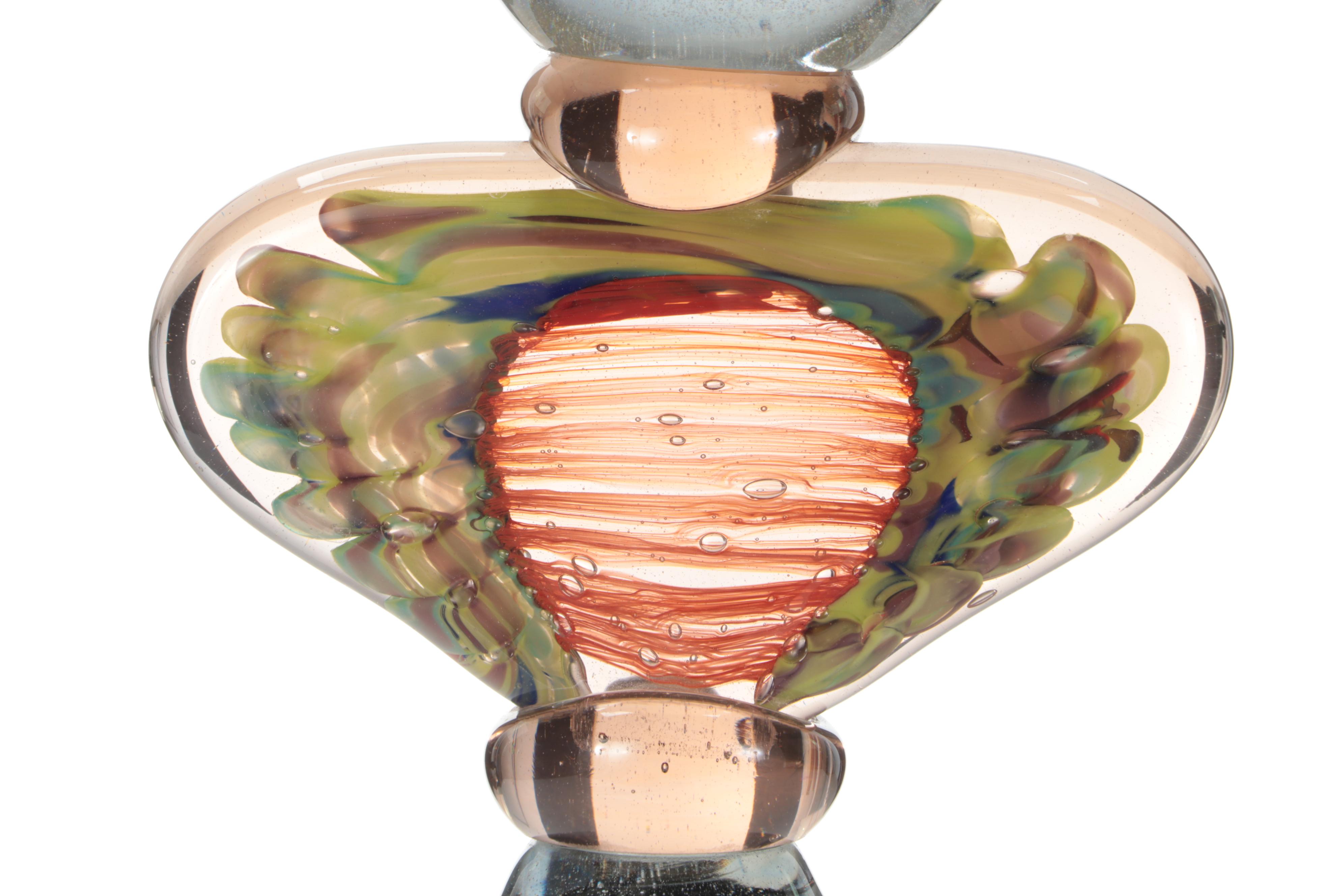 Pedestal Art Glass Sculptural Vase