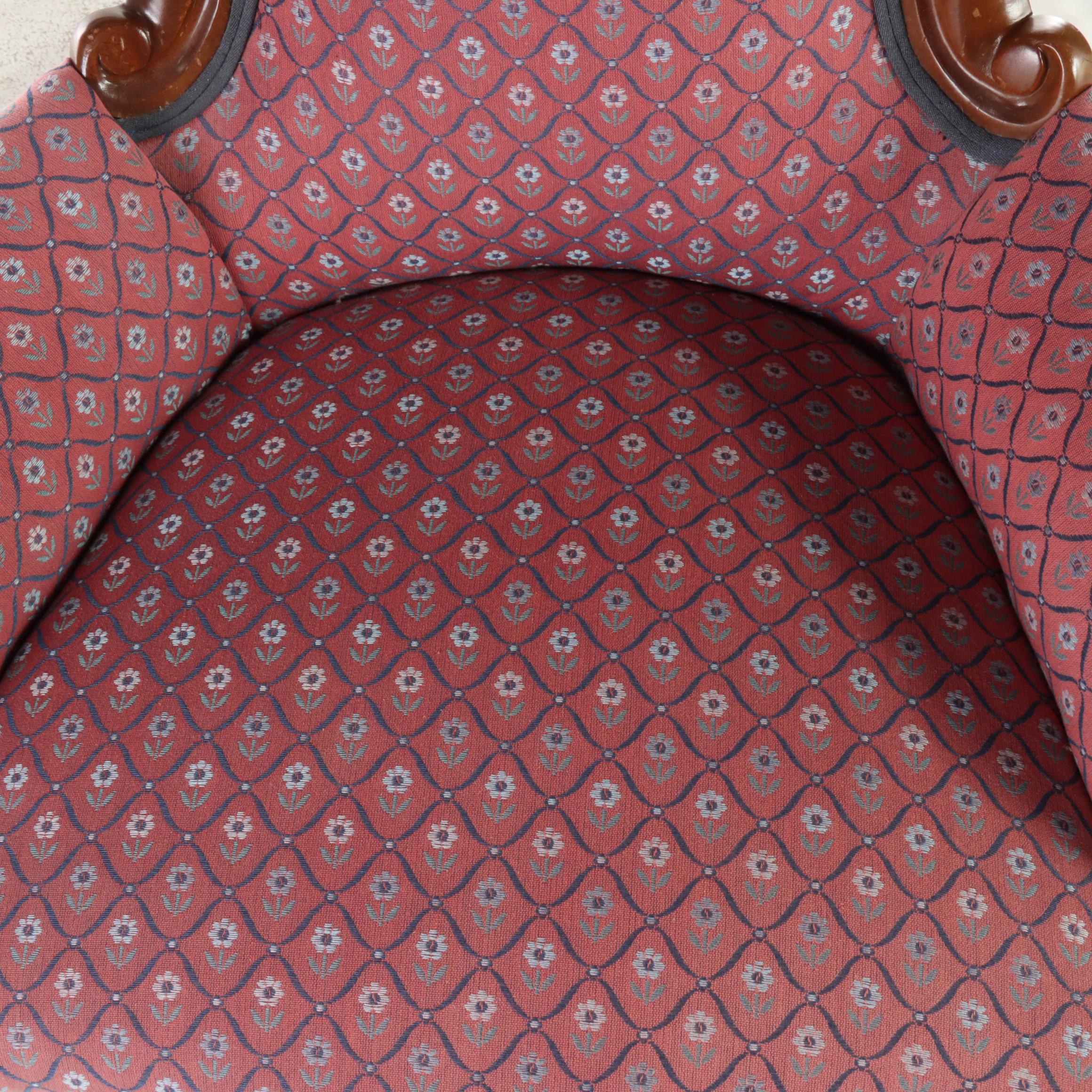 Victorian Furniture Corp. Rococo Revival Style Mahogany Armchair, 20th Century