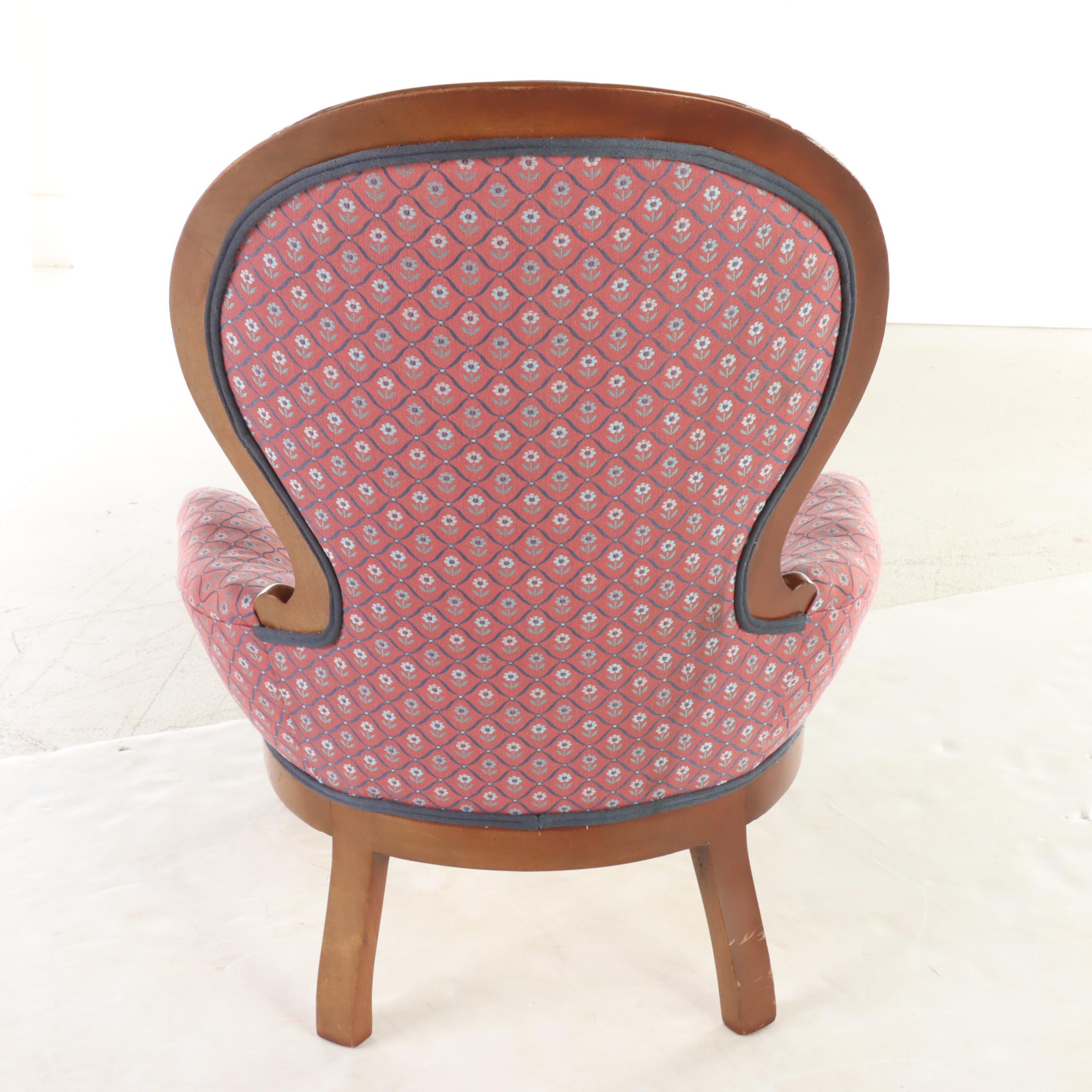 Victorian Furniture Corp. Rococo Revival Style Mahogany Armchair, 20th Century