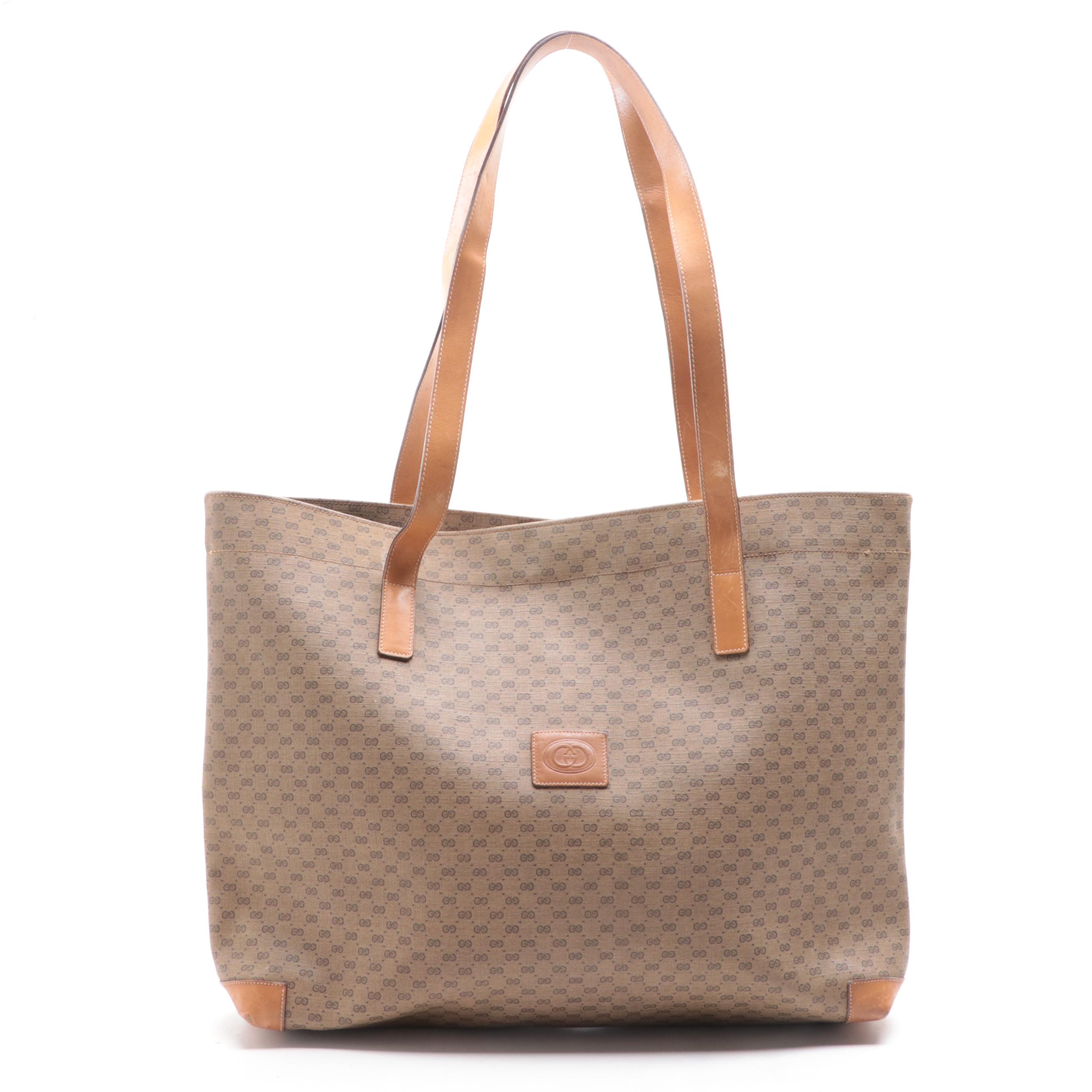 Gucci Tote in Micro GG Canvas and Leather