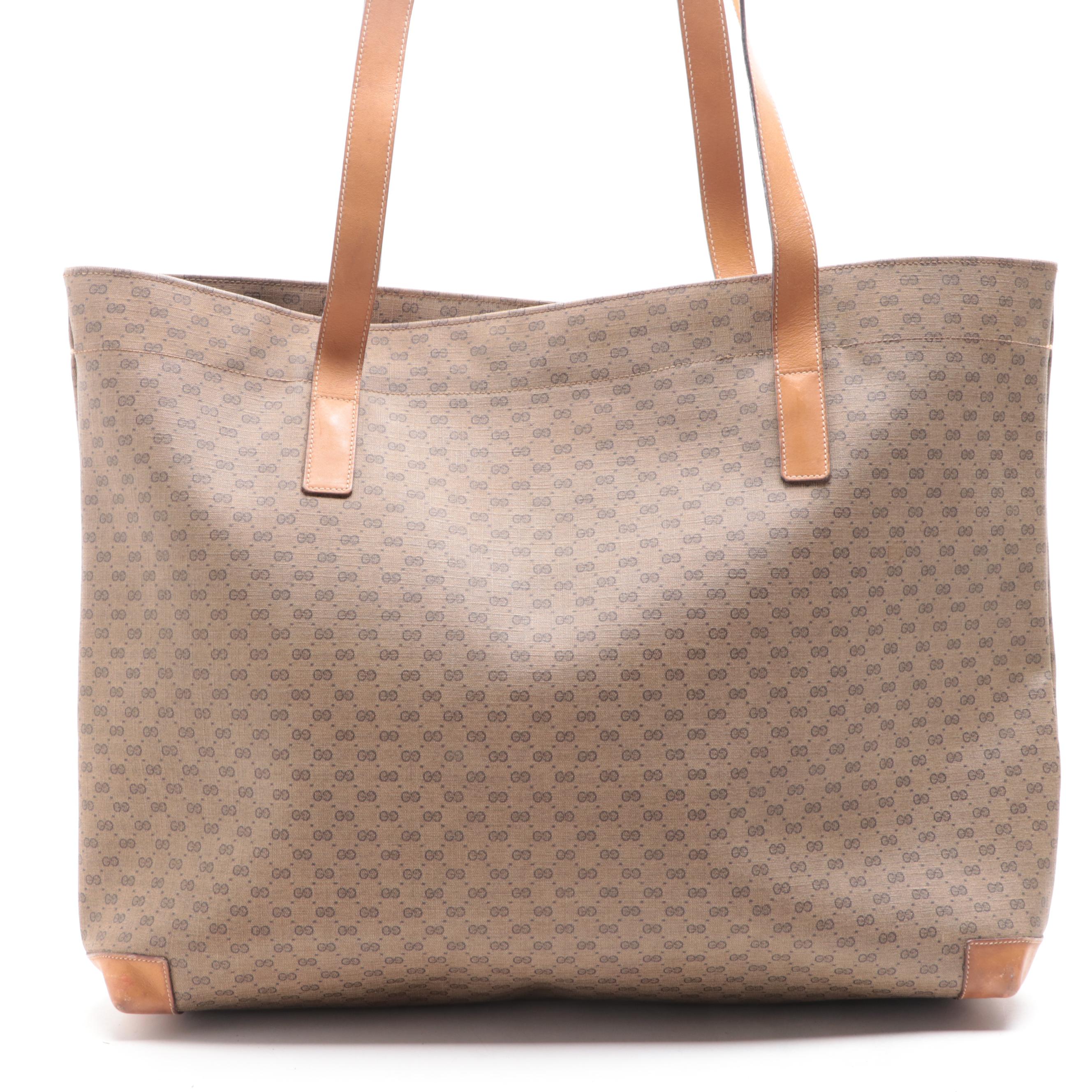 Gucci Tote in Micro GG Canvas and Leather
