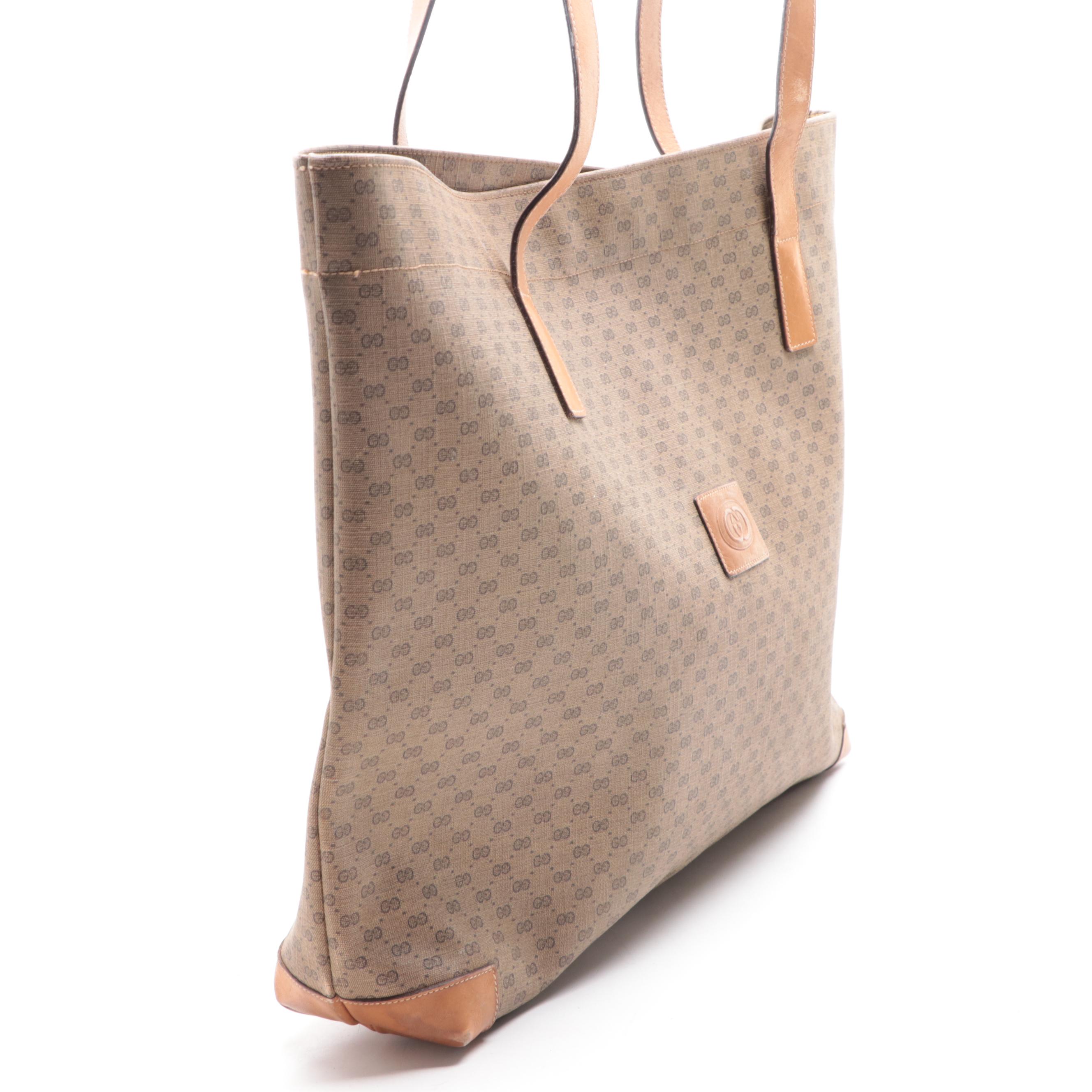 Gucci Tote in Micro GG Canvas and Leather