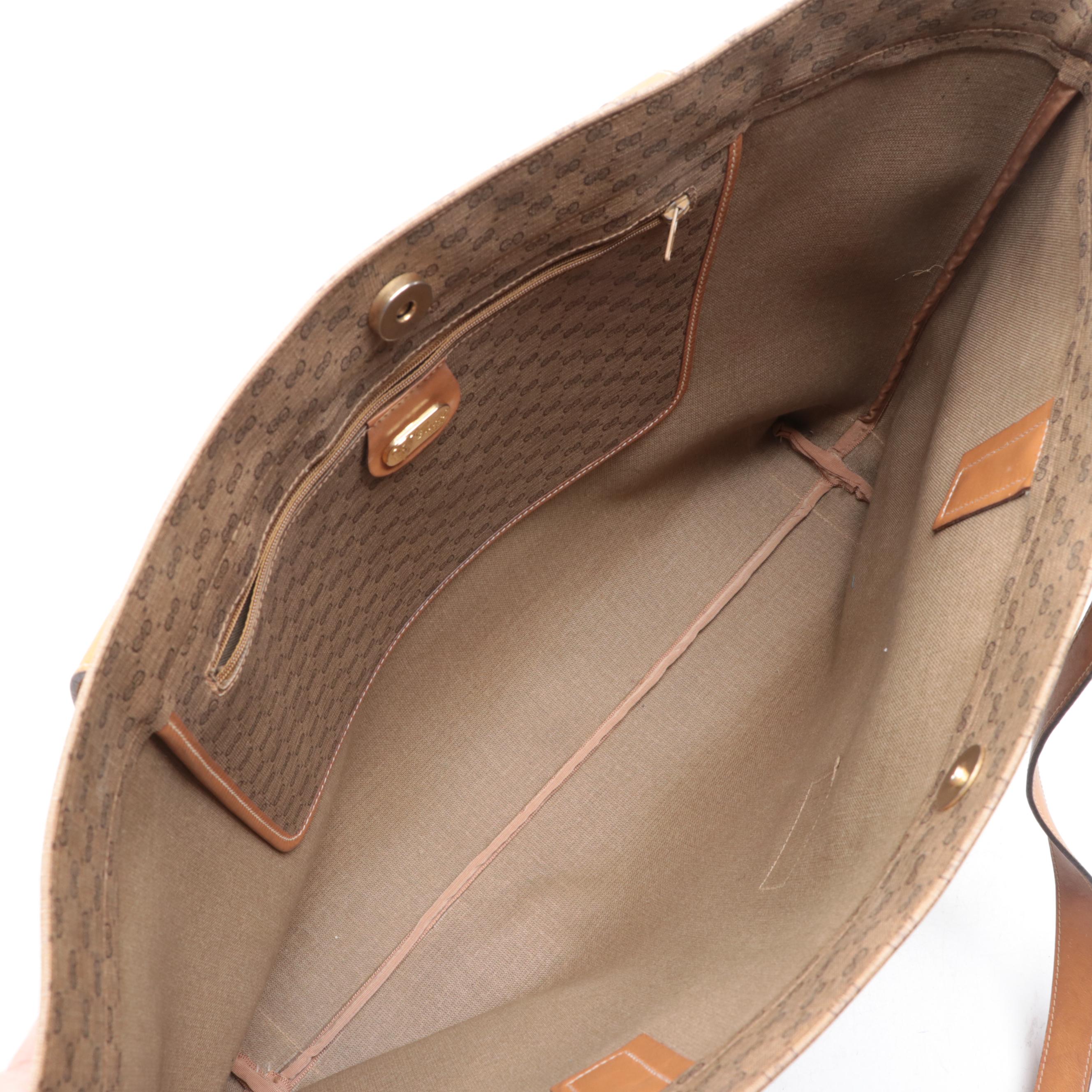 Gucci Tote in Micro GG Canvas and Leather