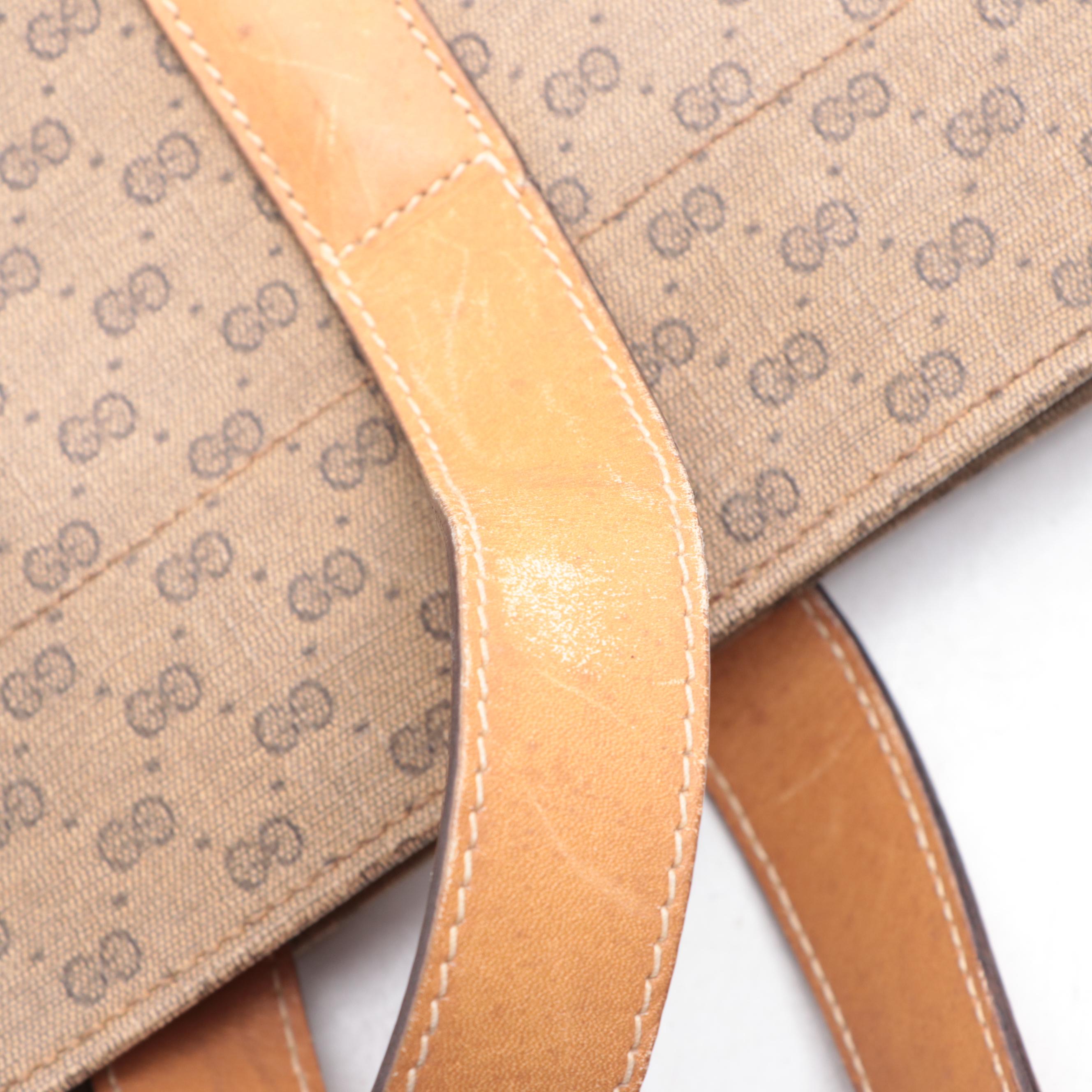 Gucci Tote in Micro GG Canvas and Leather