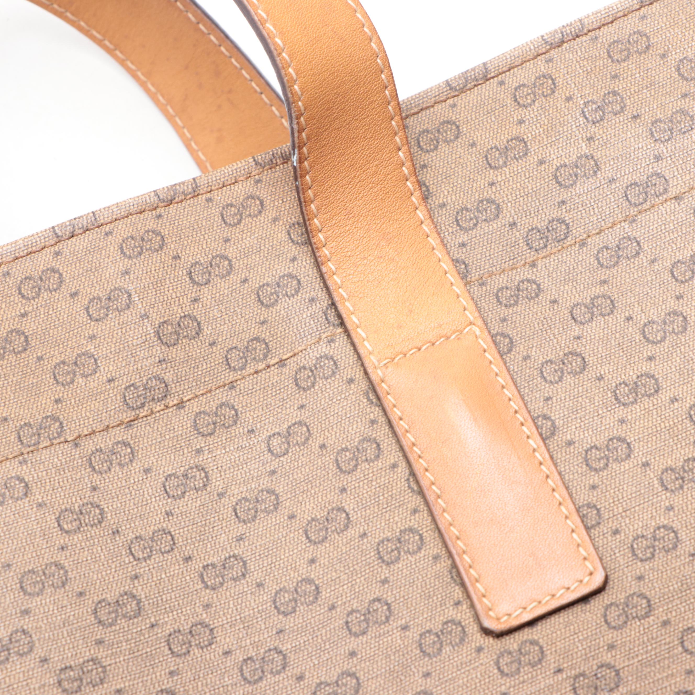 Gucci Tote in Micro GG Canvas and Leather