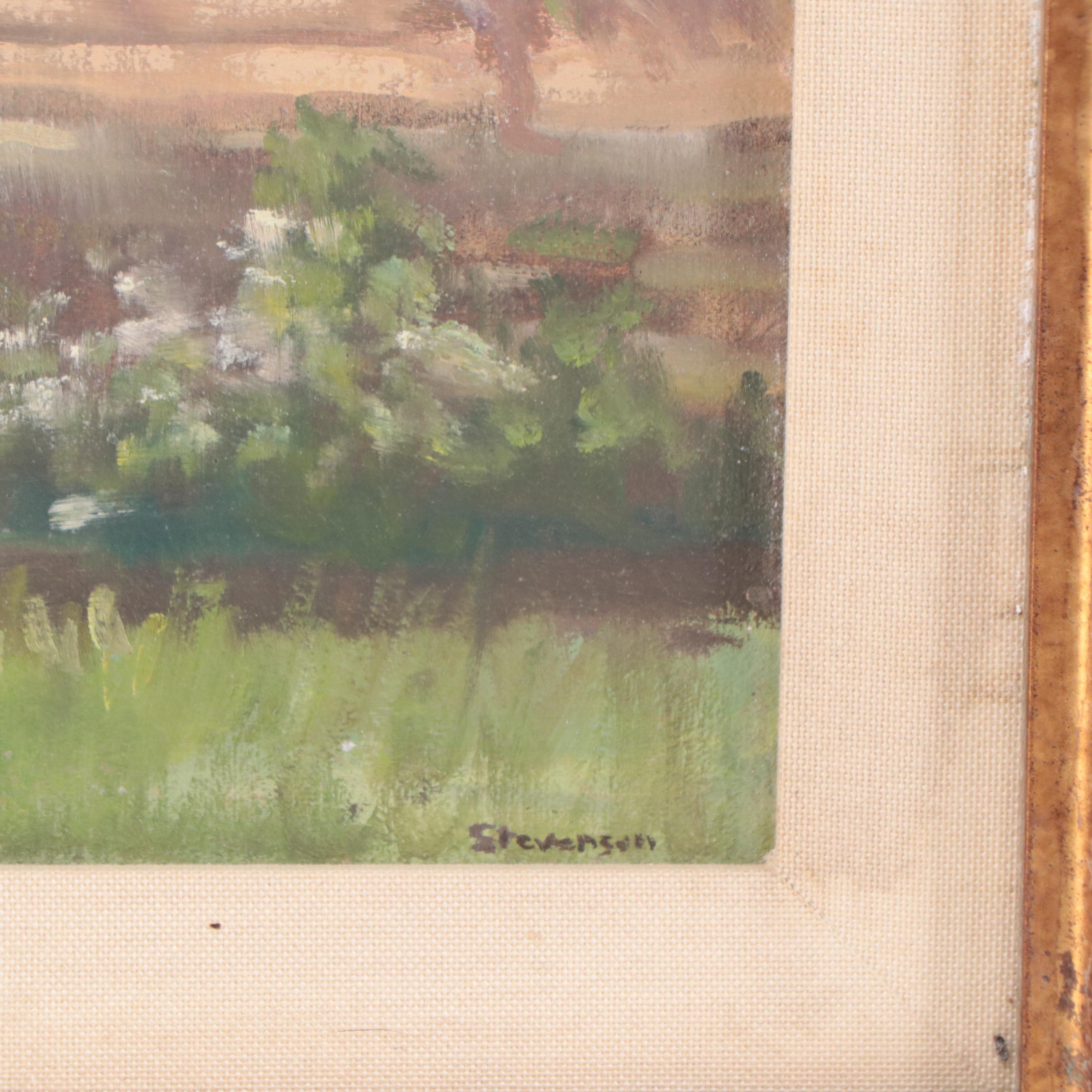 Stevenson Garden Scene Oil Painting