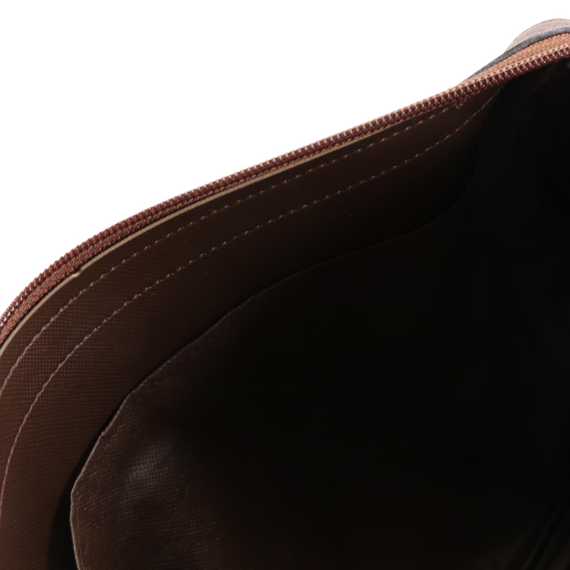 Burberrys Clutch Pouch in Plaid Canvas with Saffiano Leather Trim