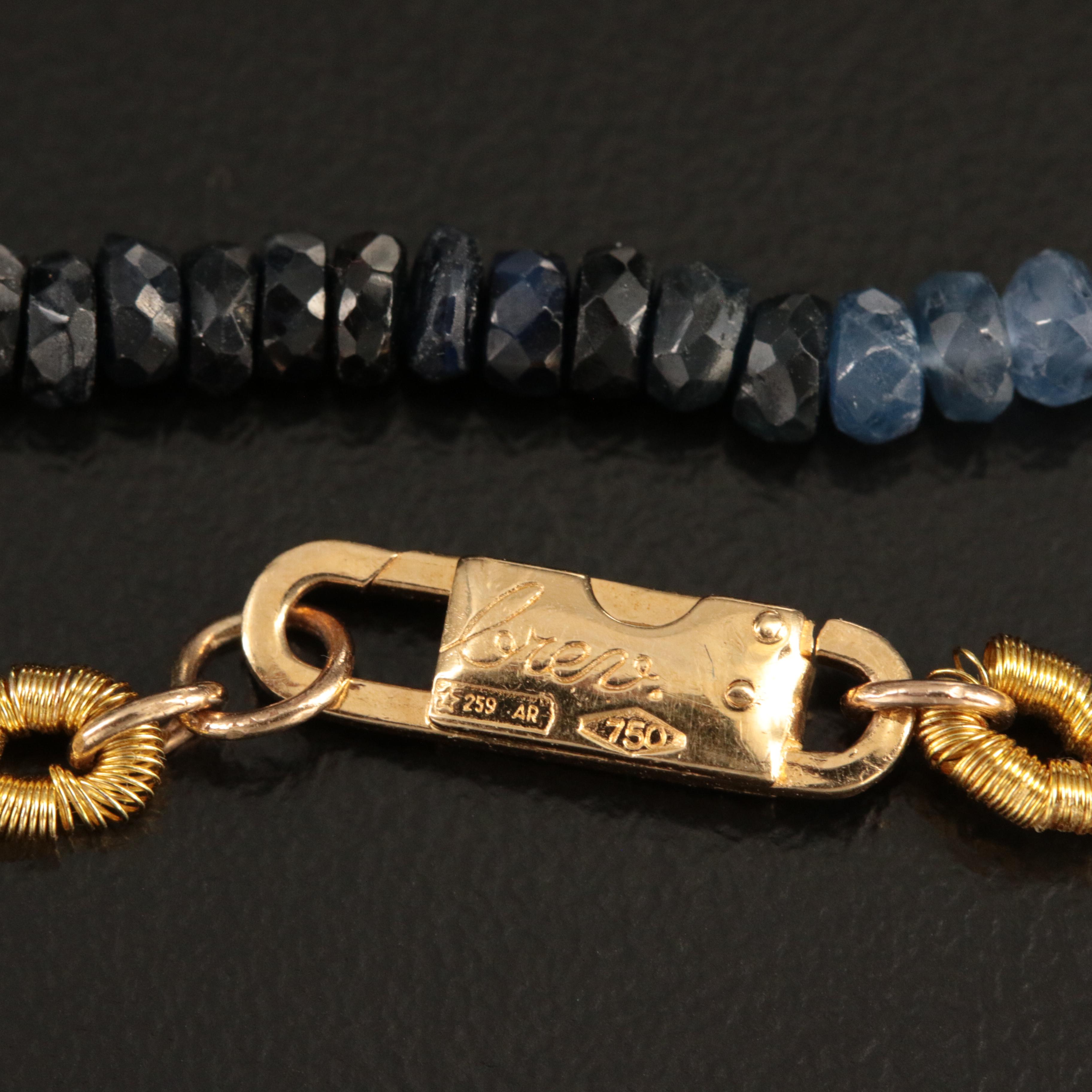 Sapphire, Ruby and Emerald Necklace with 18K Clasp