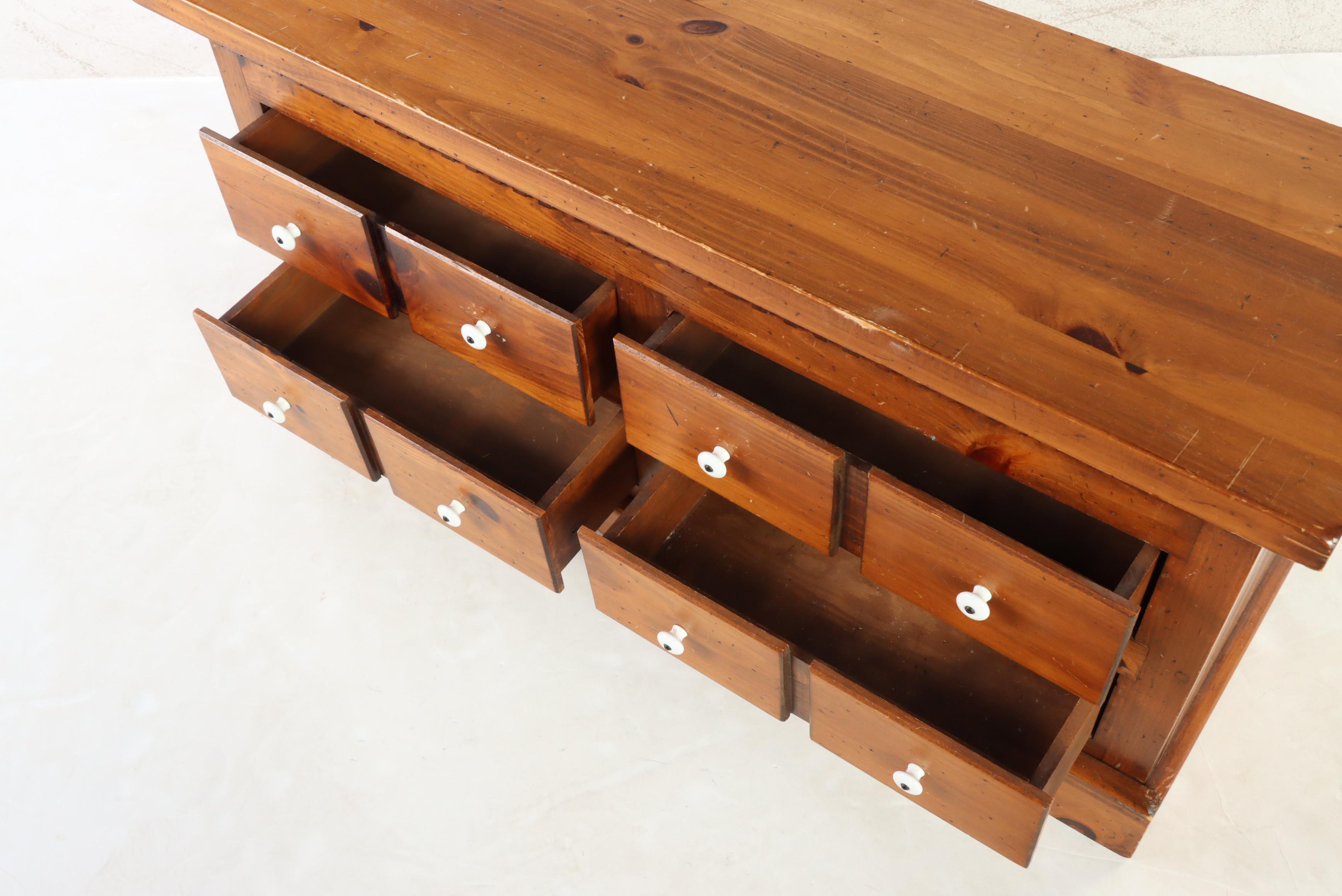 American Primitive Style Pine Four-Drawer "Apothecary" Chest, Late 20th Century