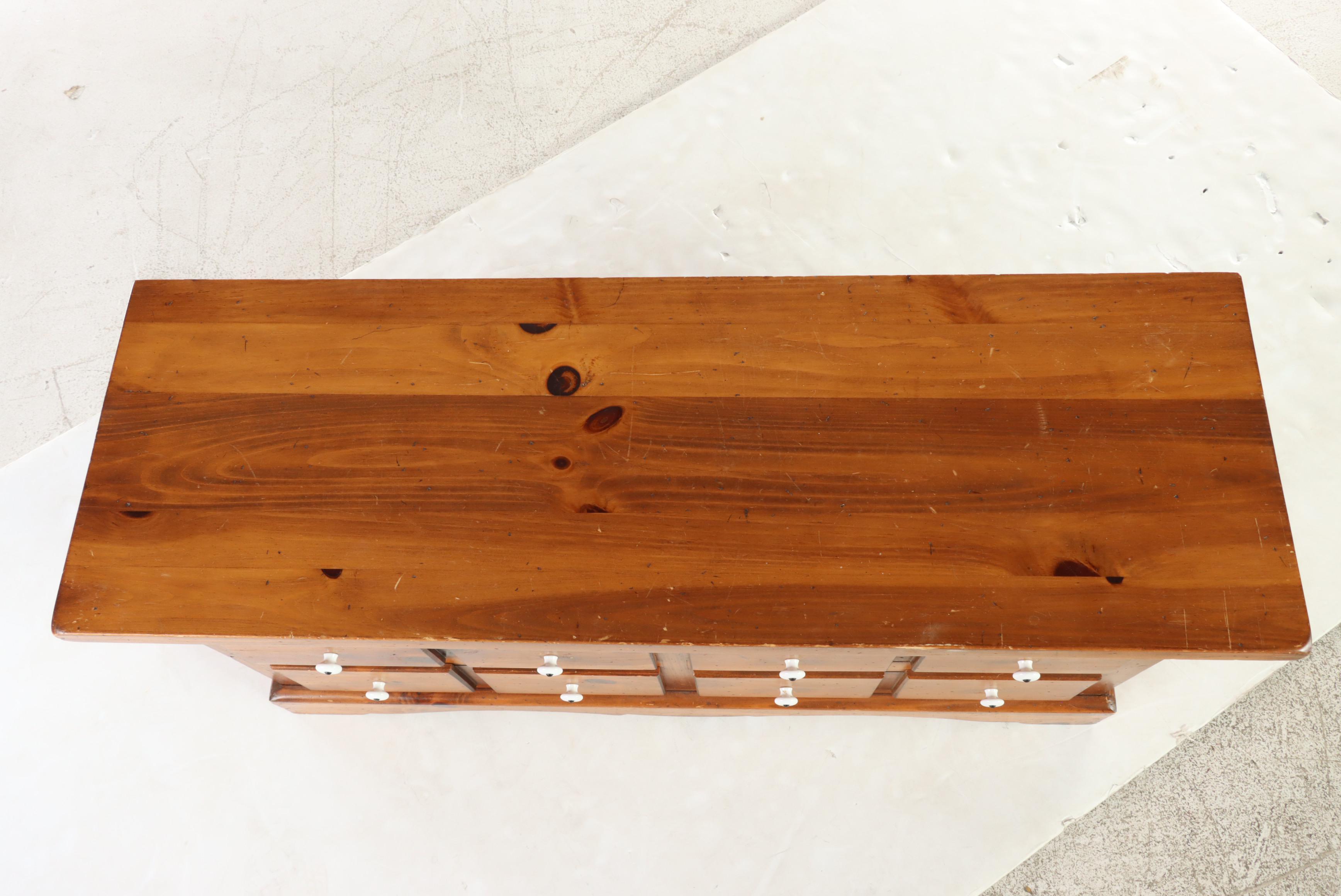 American Primitive Style Pine Four-Drawer "Apothecary" Chest, Late 20th Century