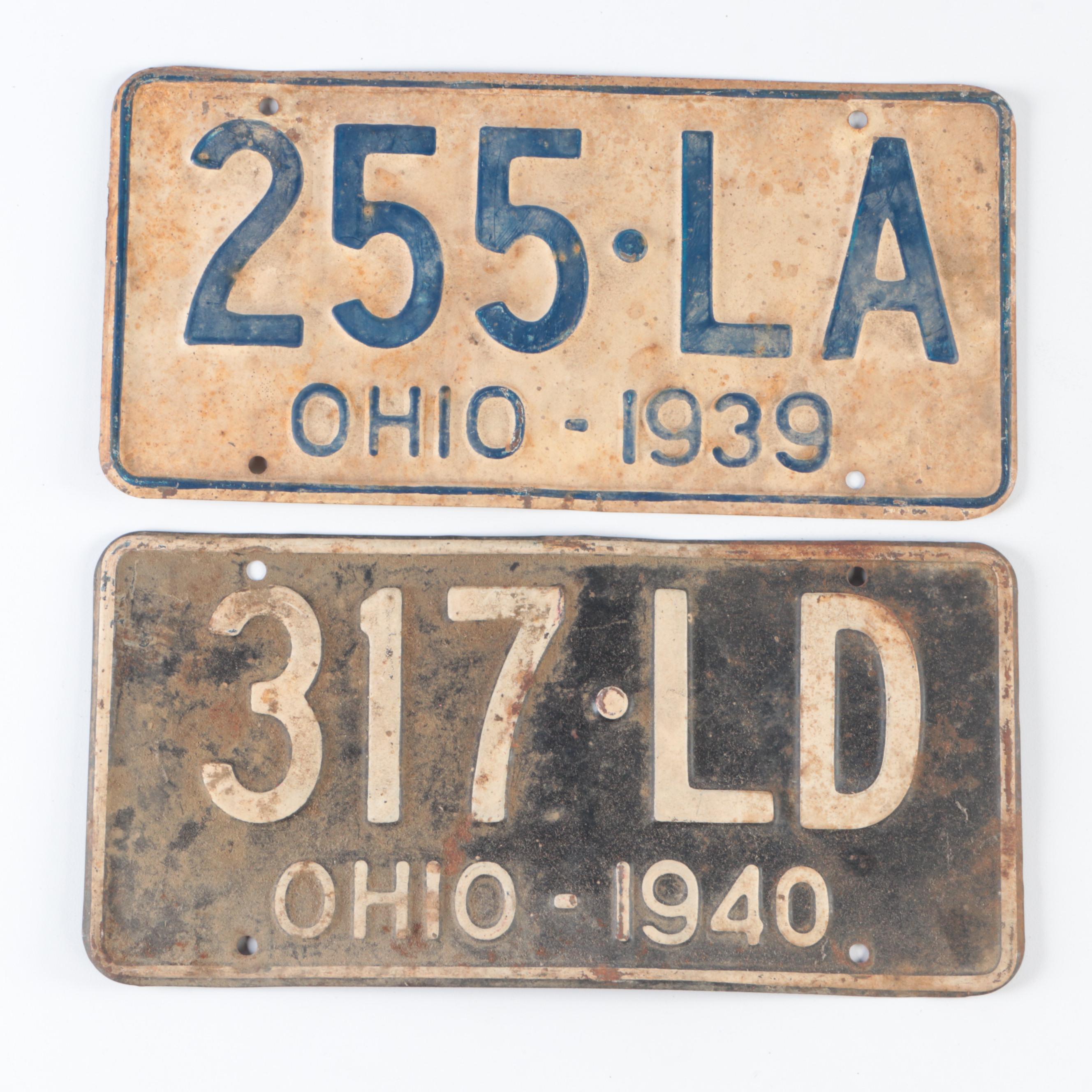 Ohio License Plates, 1939–1941