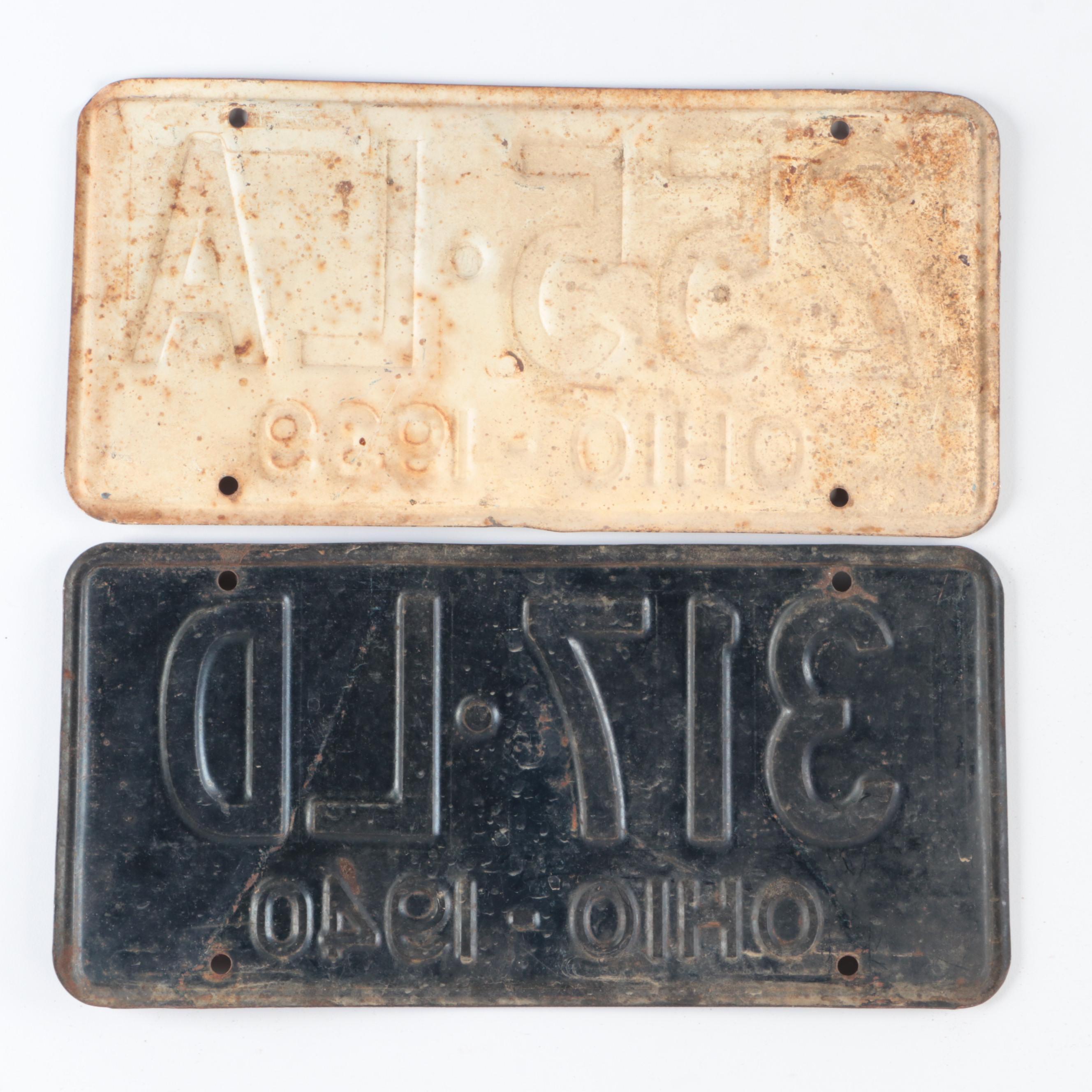 Ohio License Plates, 1939–1941