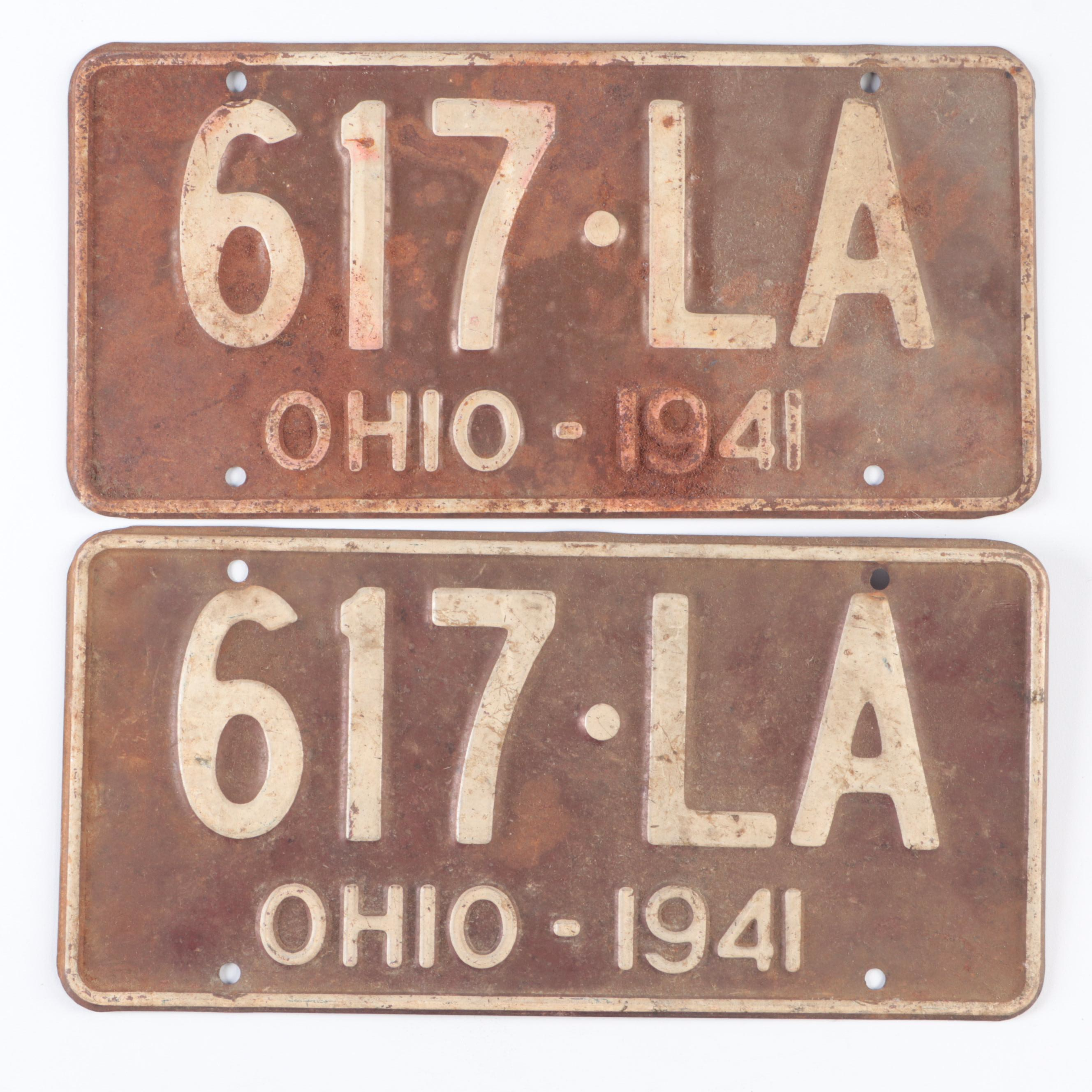 Ohio License Plates, 1939–1941