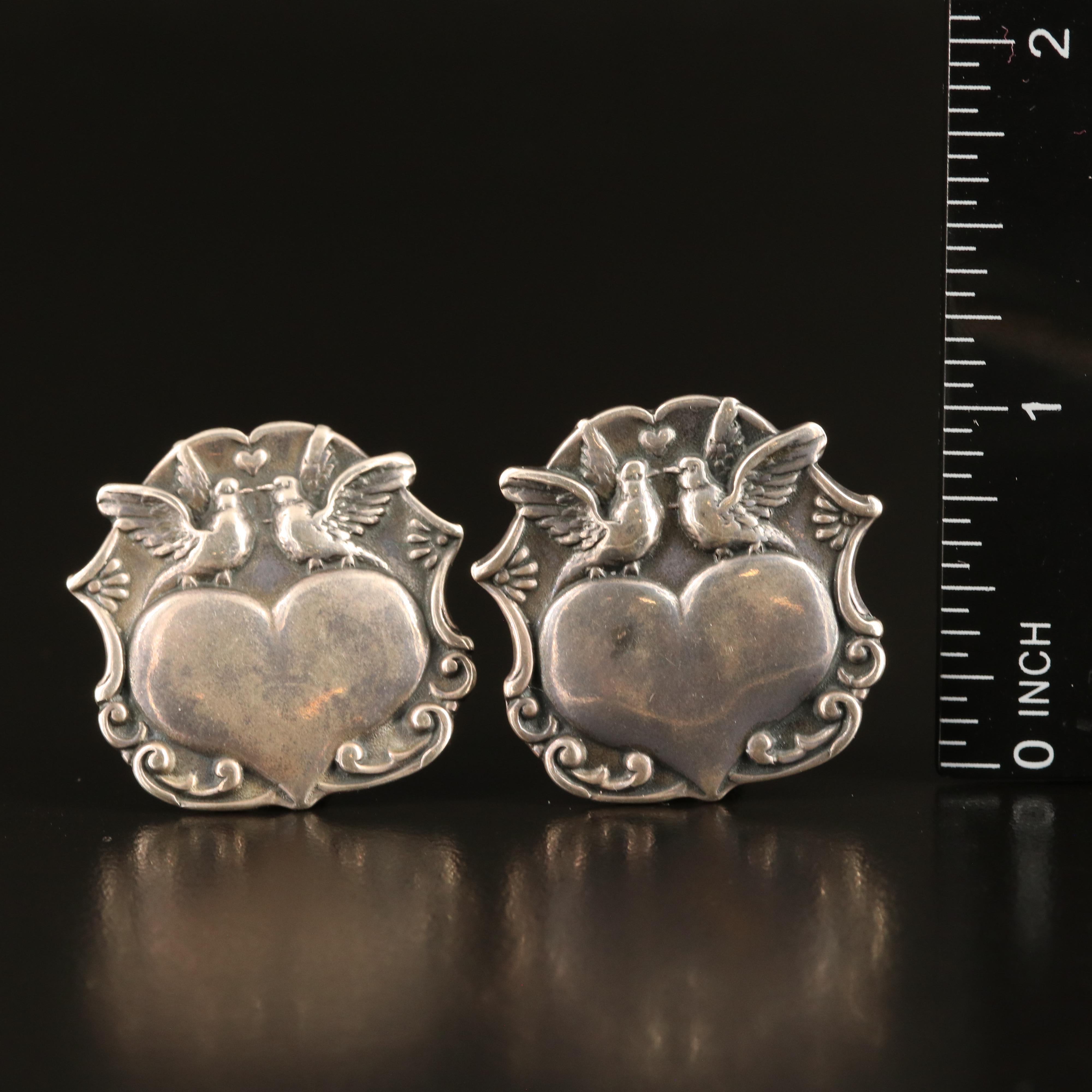 Sterling and Gemstone Earrings Including Lovebirds