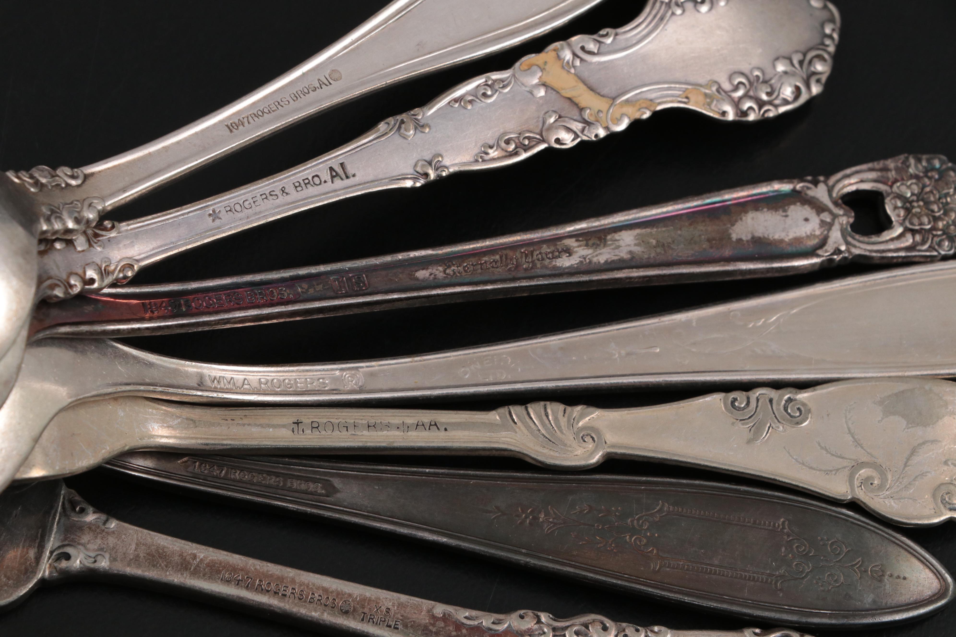 Wm. Rogers & Son "Debutante" and More Silver Plate Flatware and Utensils